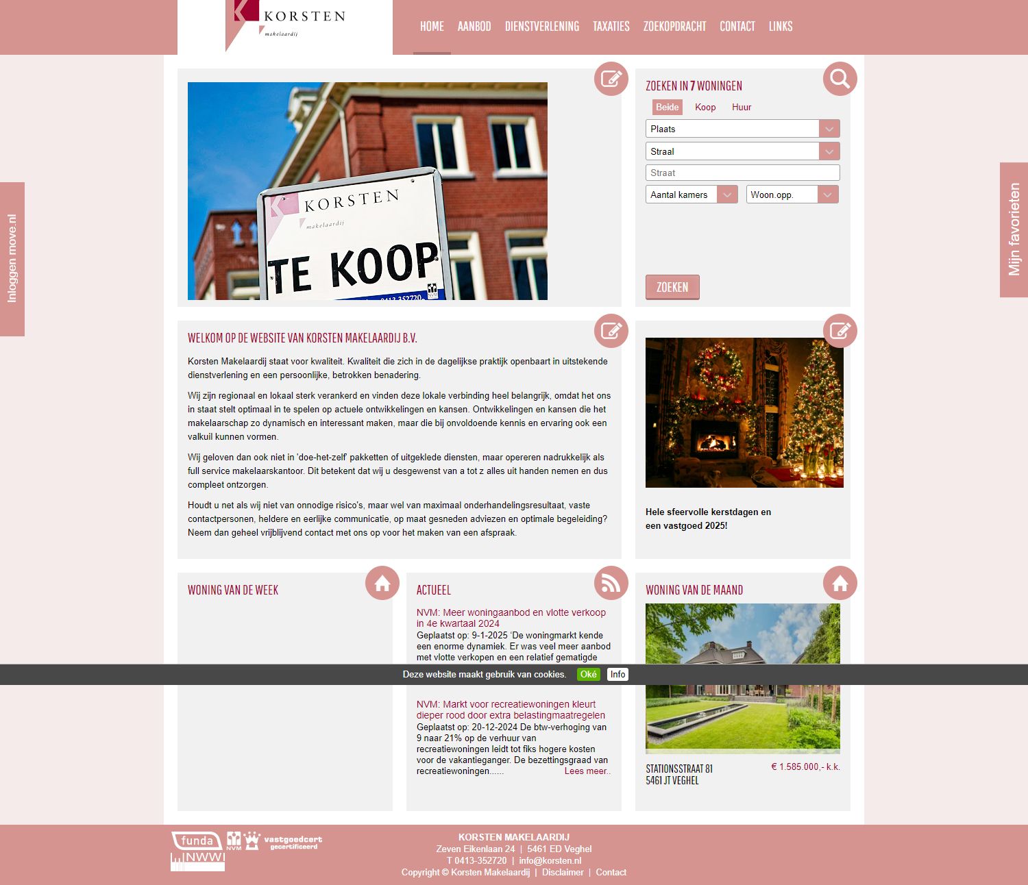 Screenshot van de website van www.korsten.nl