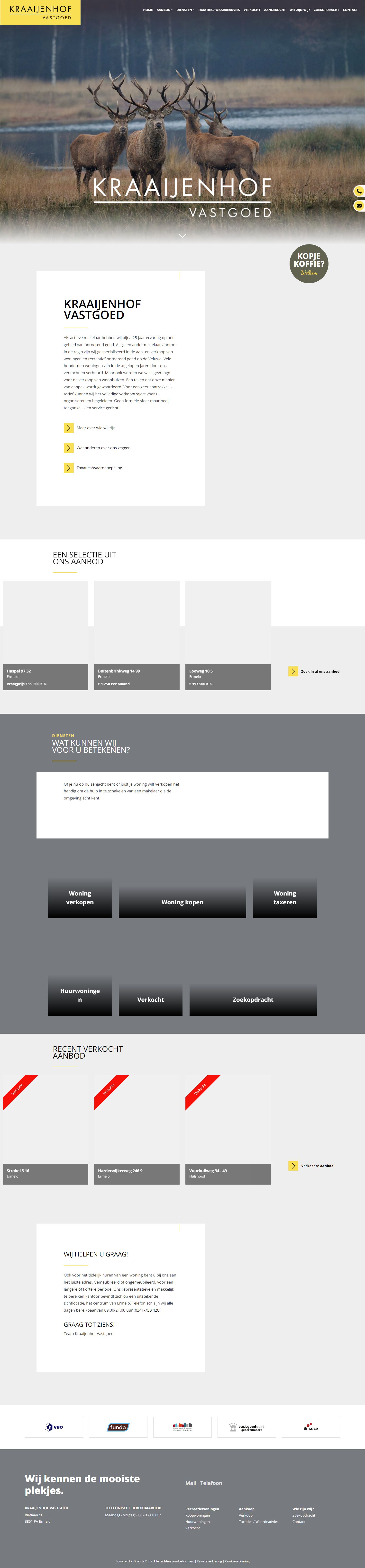 Screenshot van de website van www.kraaijenhofvastgoed.nl