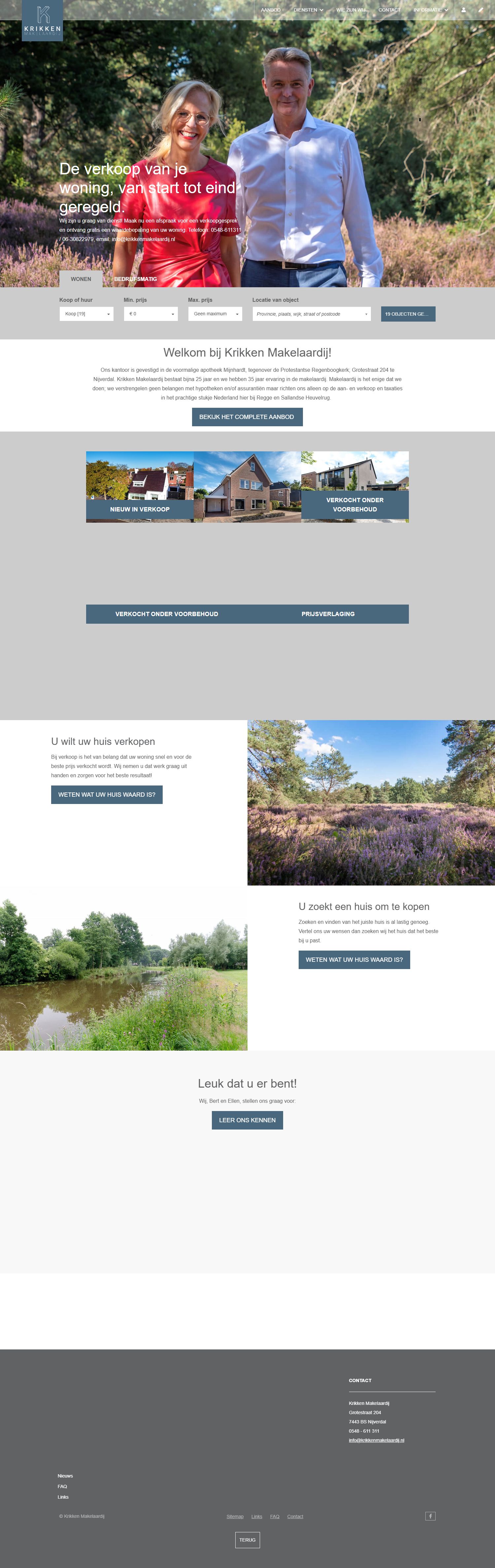 Capture d'écran du site web de www.krikkenmakelaardij.nl