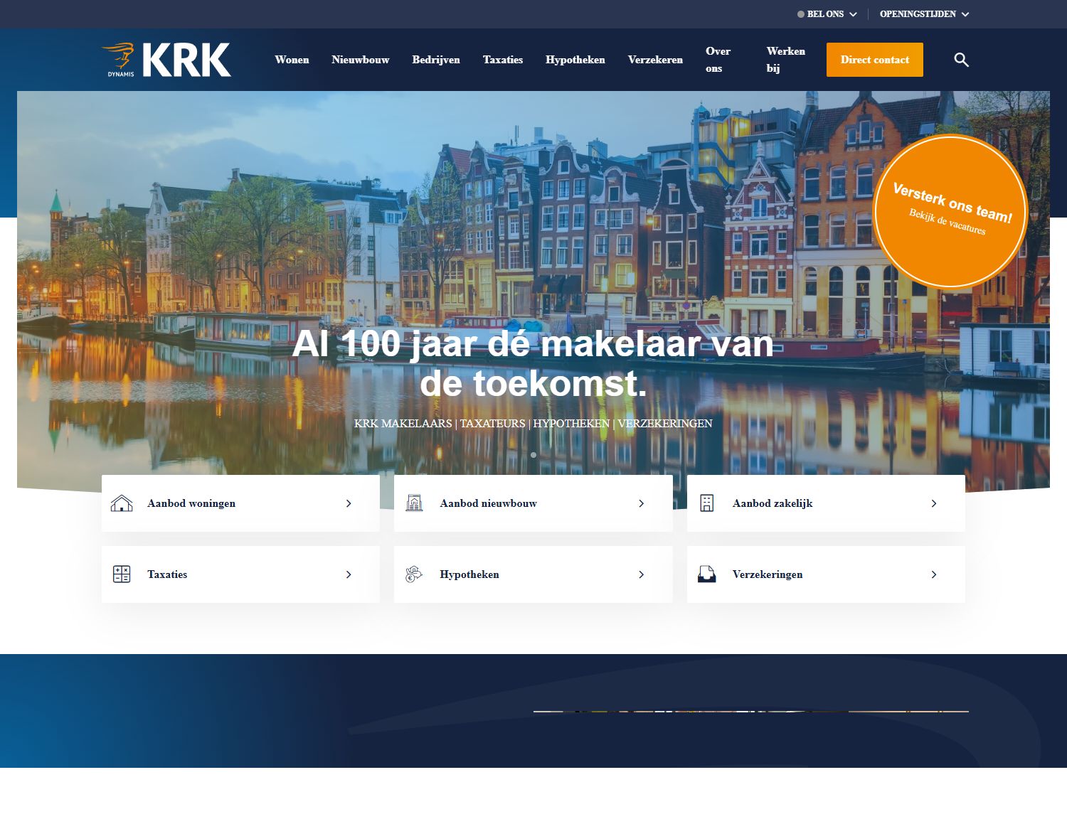 Screenshot van de website van www.krk.nl
