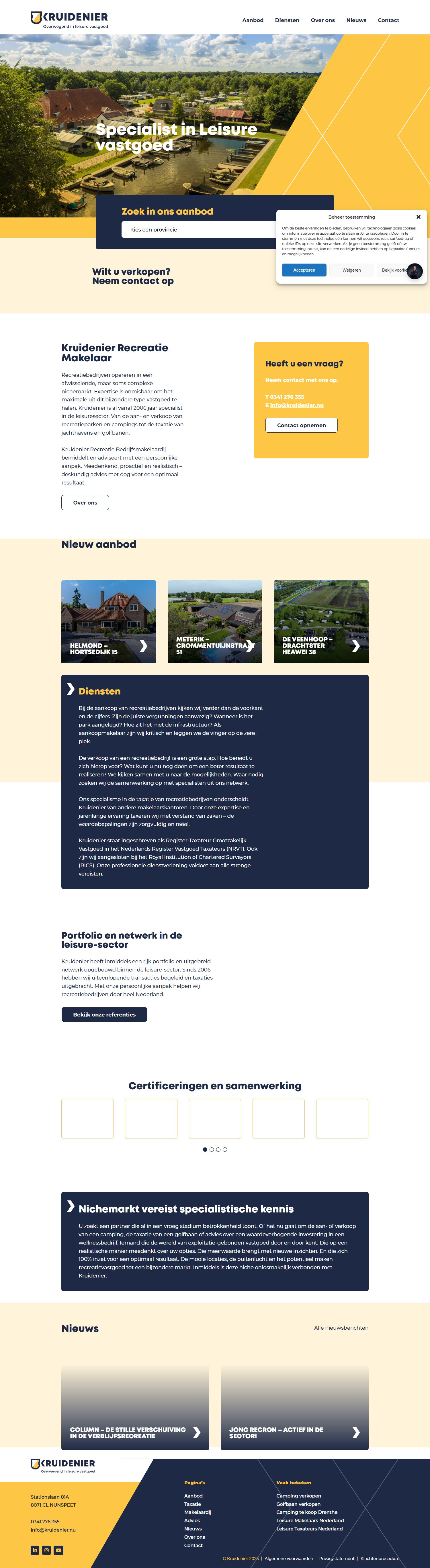 Capture d'écran du site web de www.kruidenier.nu