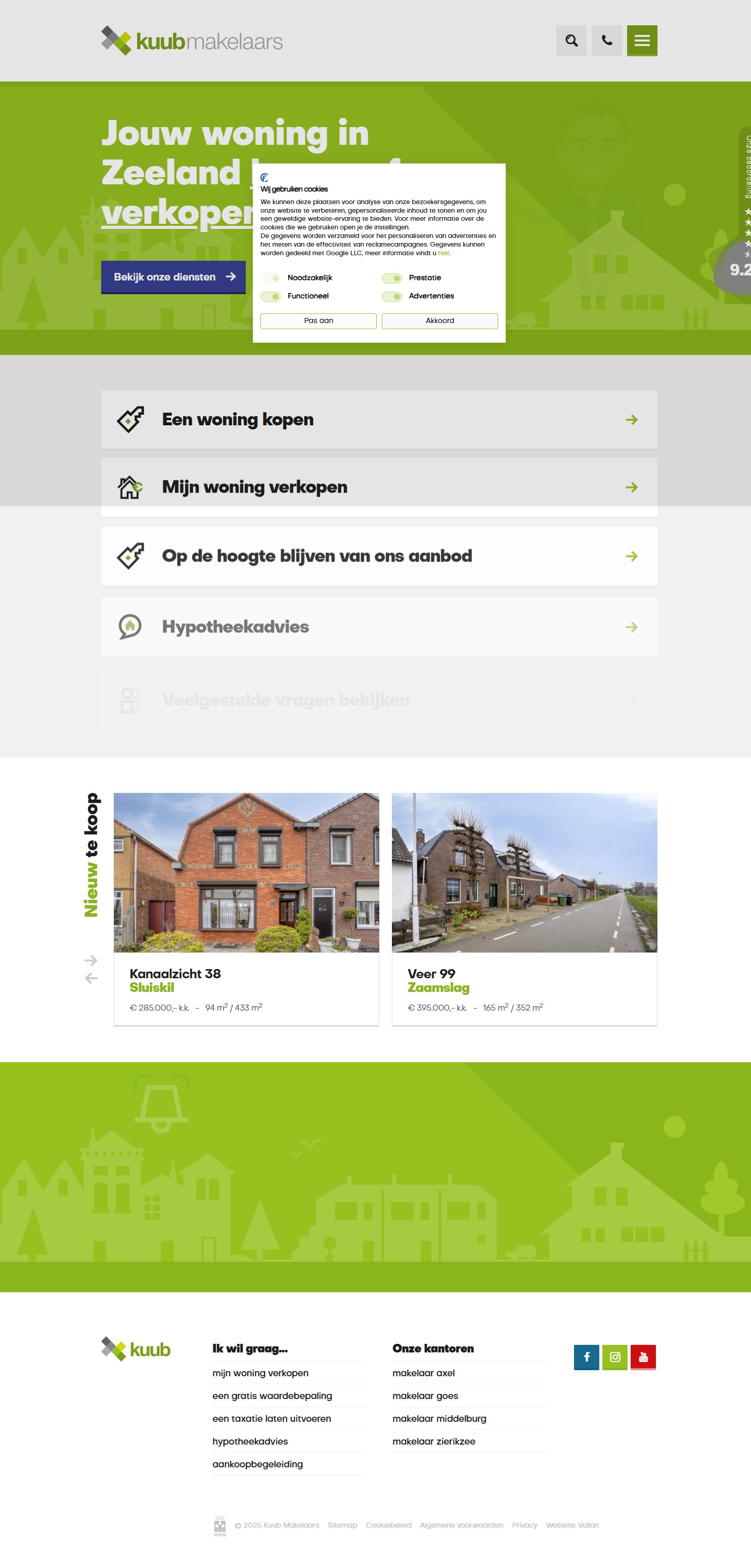 Screenshot of the website of www.kuubmakelaars.nl