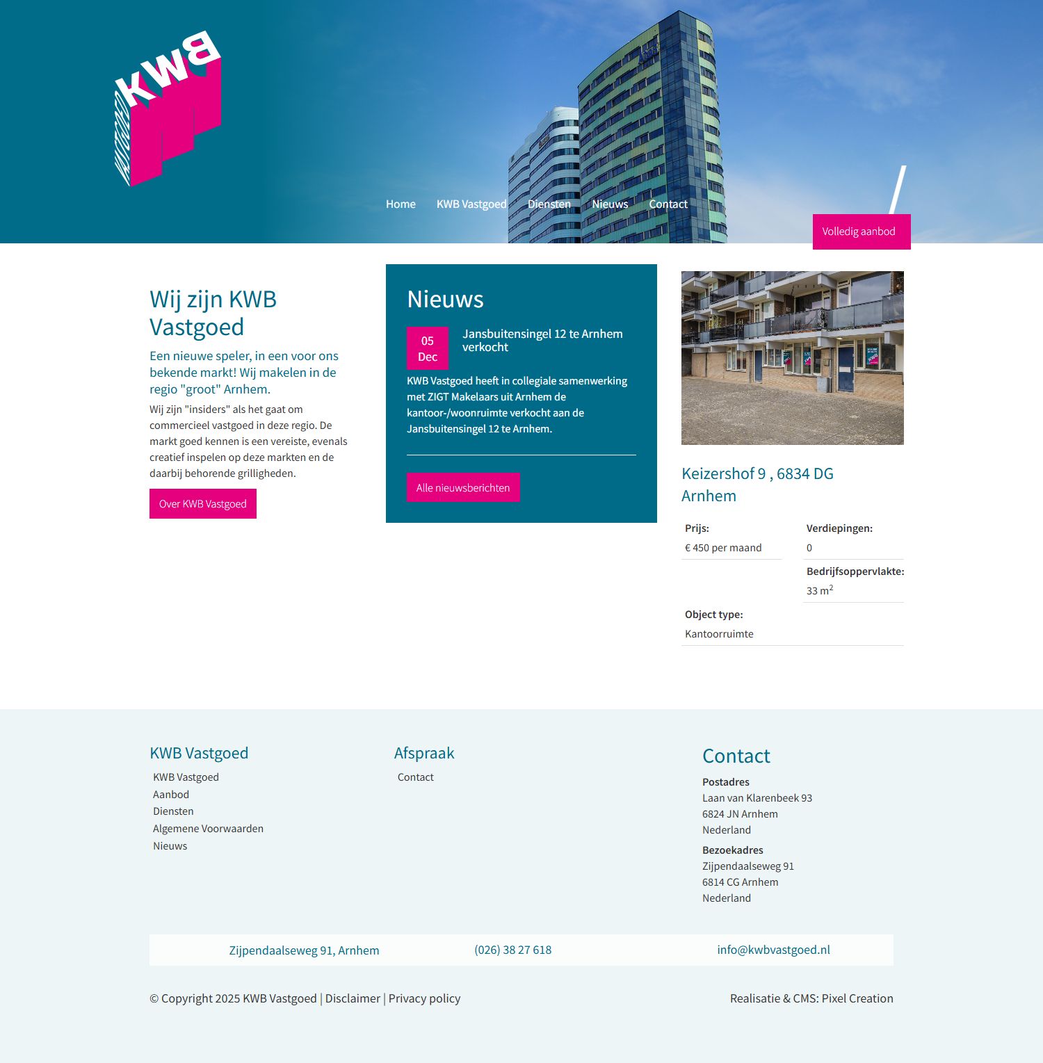 Capture d'écran du site web de www.kwbvastgoed.nl