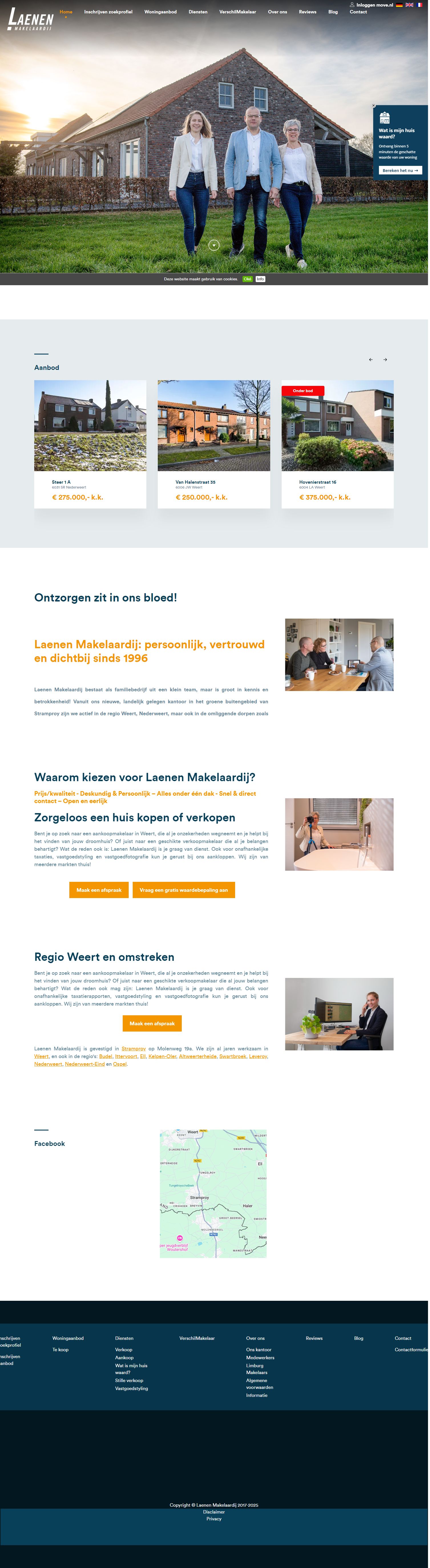 Screenshot van de website van www.laenen.nl