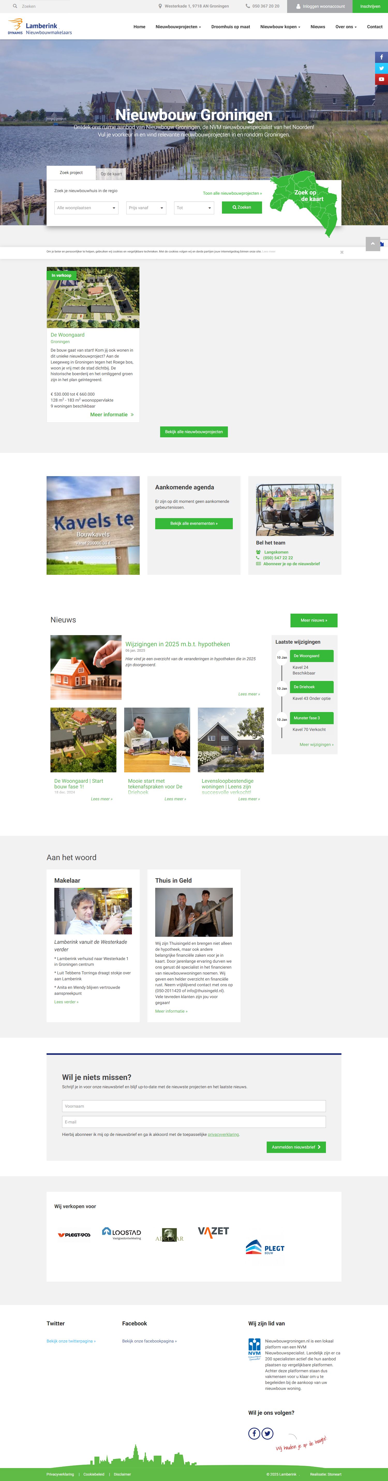 Screenshot van de website van www.nieuwbouwgroningen.nl