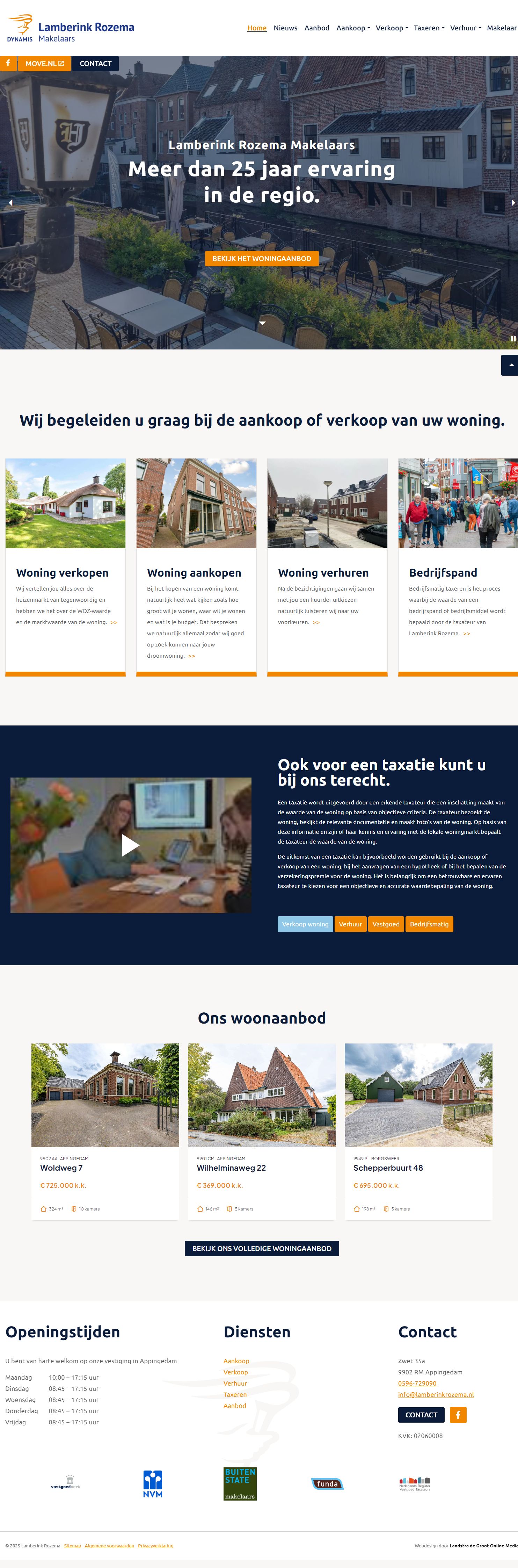 Screenshot van de website van www.lamberinkrozema.nl