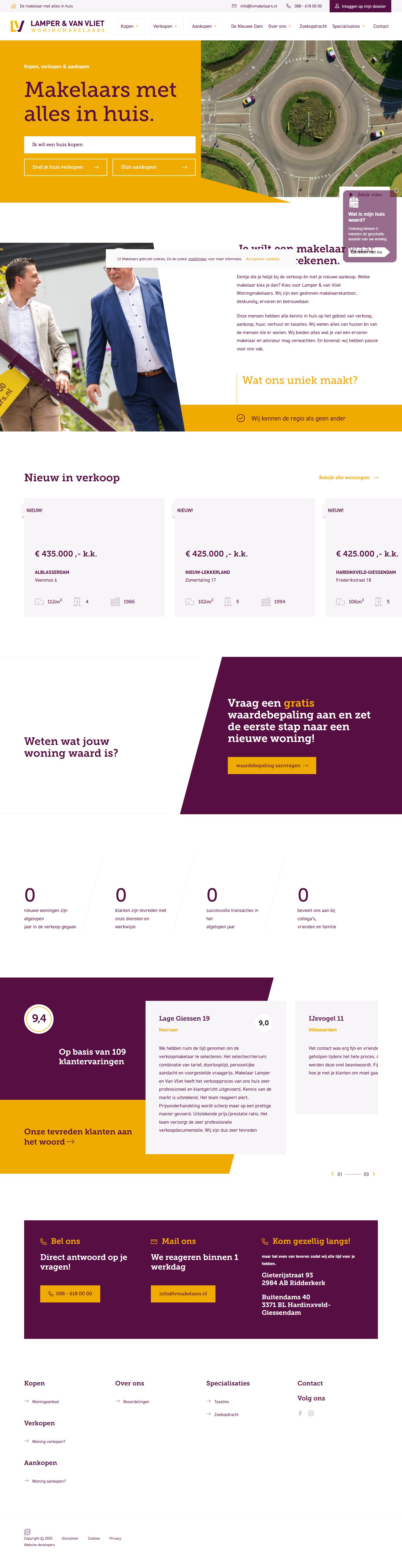 Screenshot of the website of www.lvmakelaars.nl