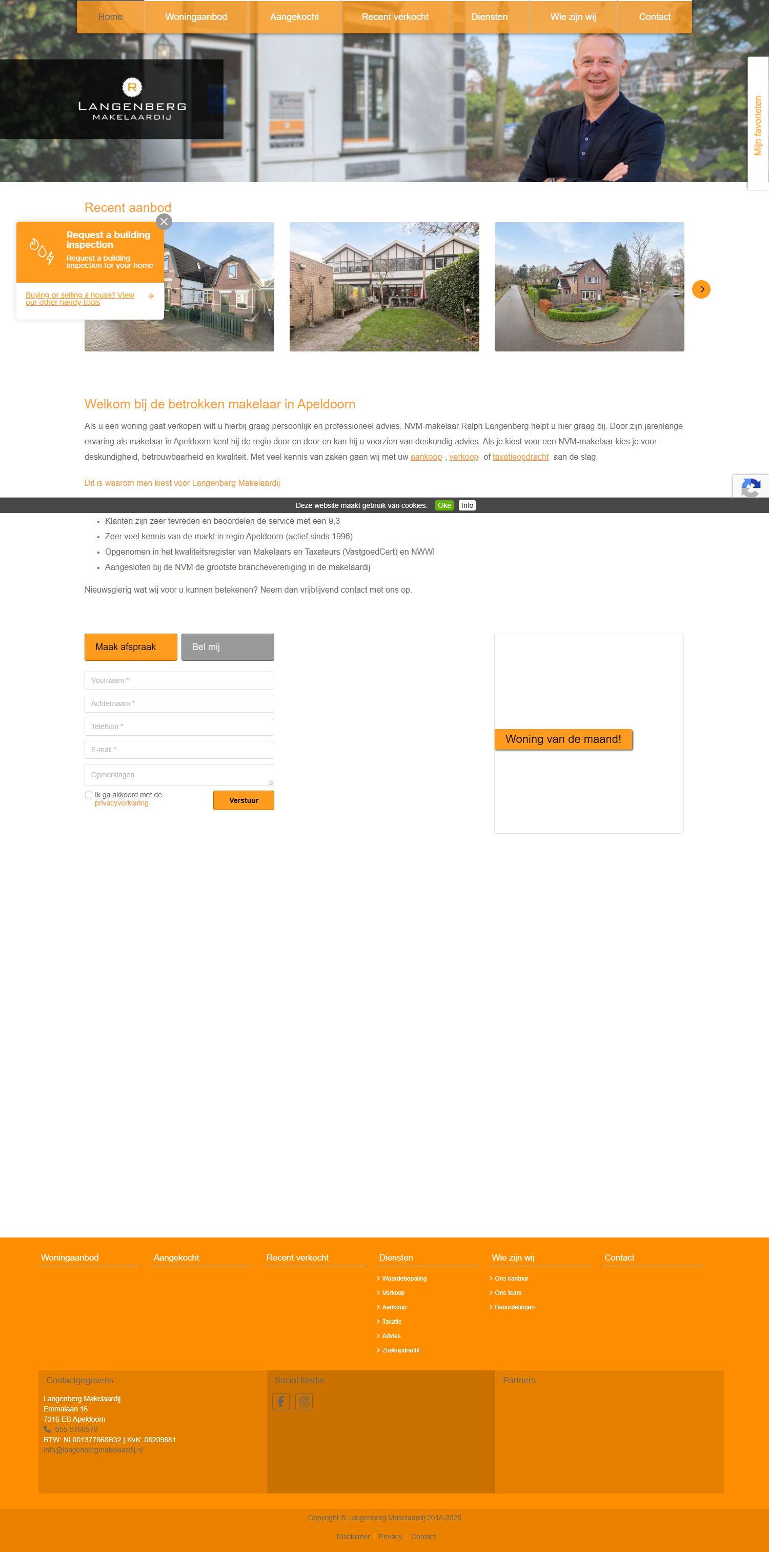 Screenshot van de website van www.langenbergmakelaardij.nl