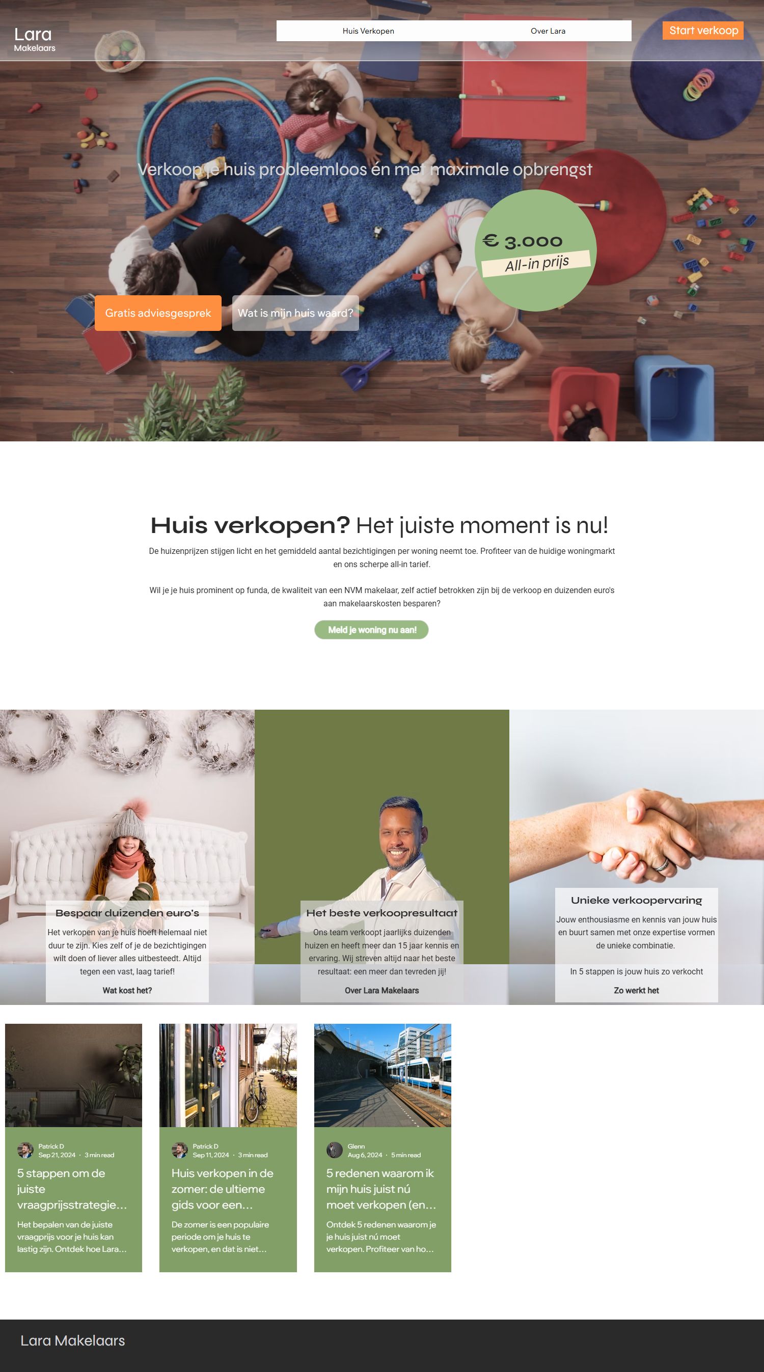 Capture d'écran du site web de www.laramakelaars.nl