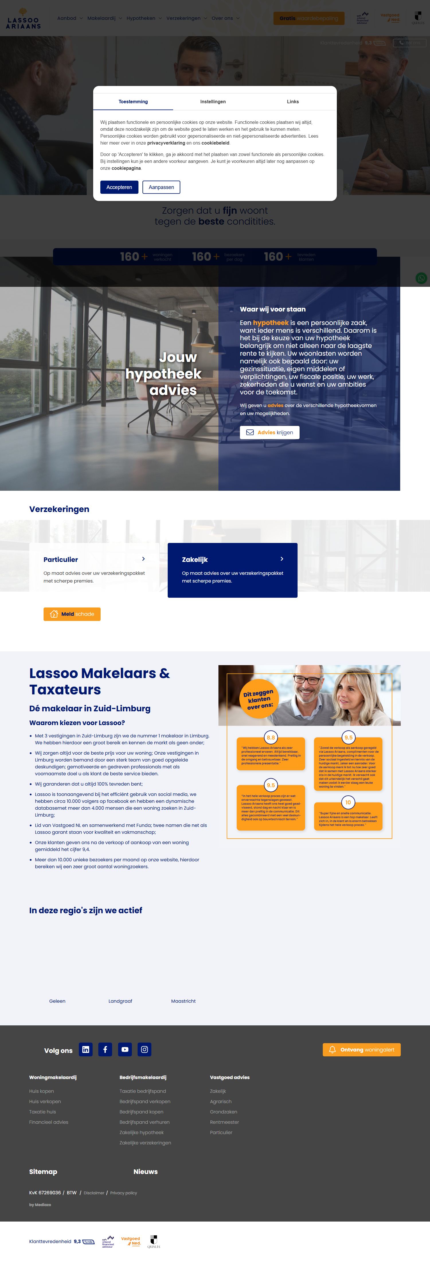 Screenshot of the website of www.lassoo.nl