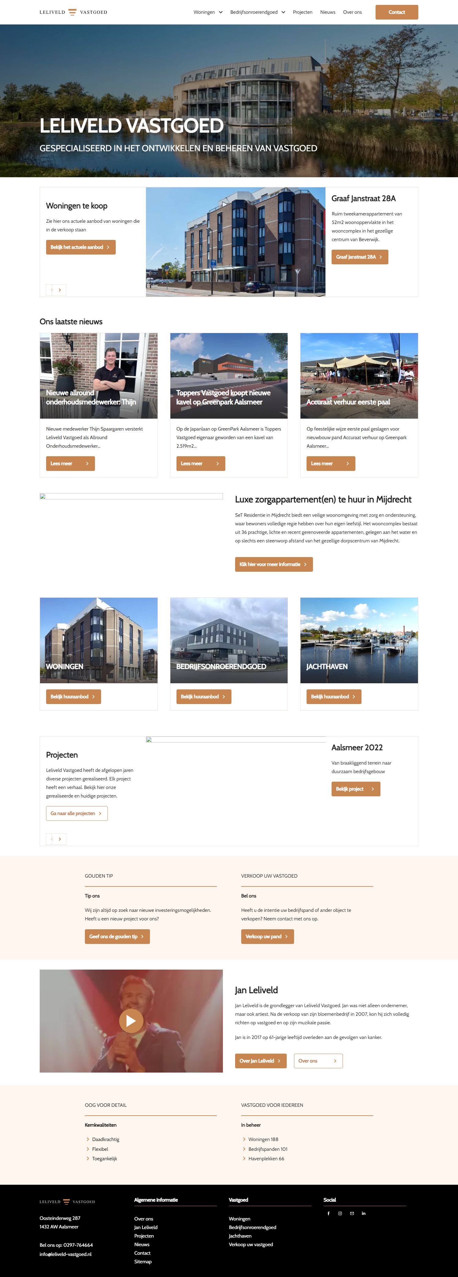 Screenshot van de website van www.leliveld-vastgoed.nl