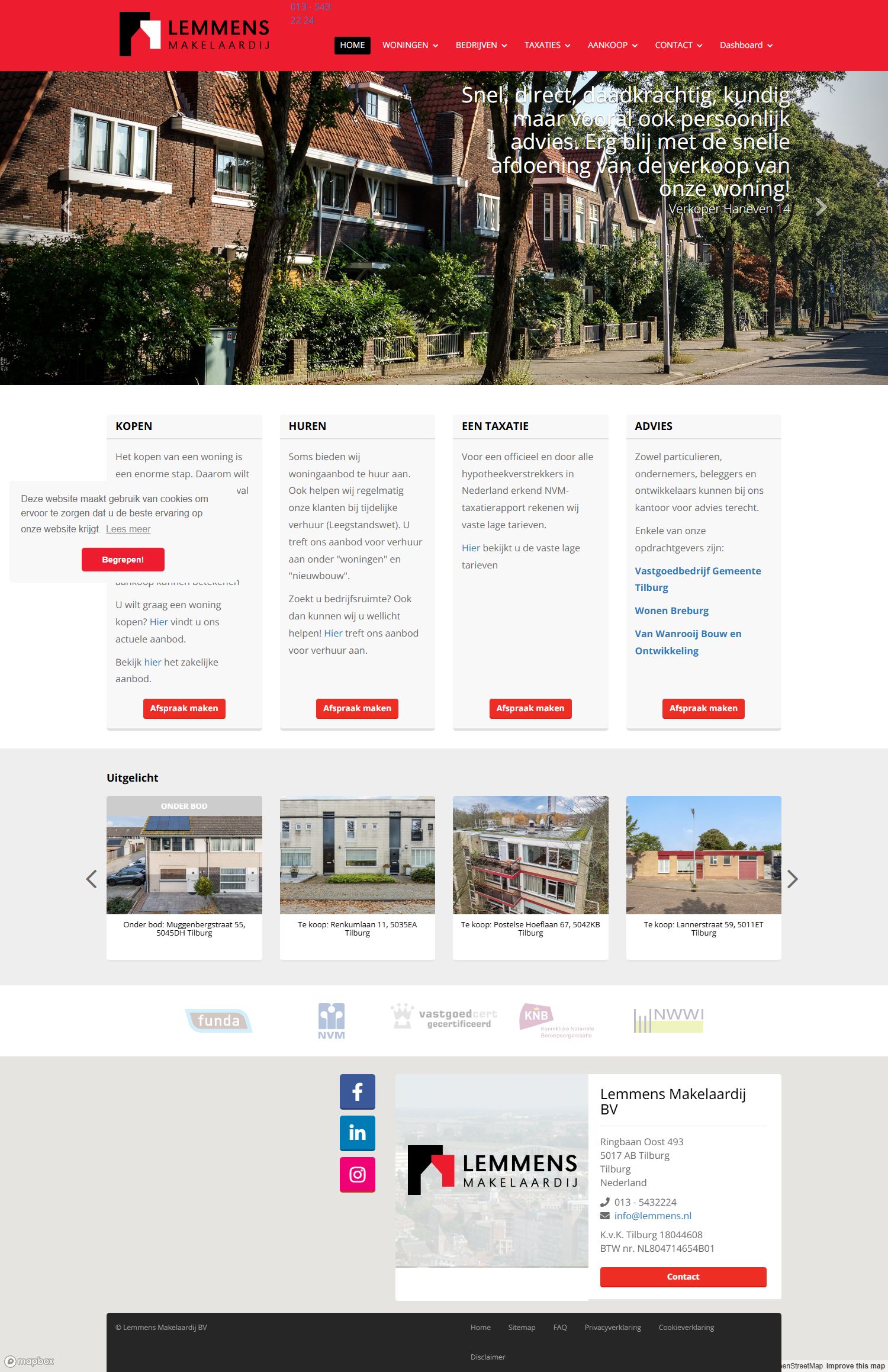 Capture d'écran du site web de www.lemmens.nl