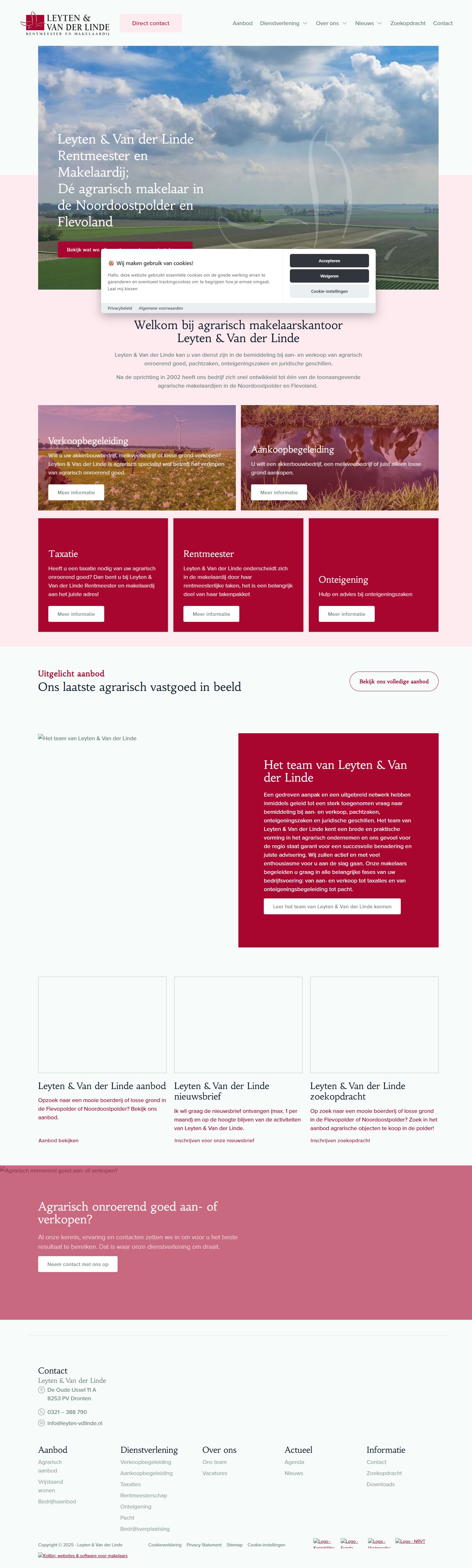 Screenshot der Website von www.leyten-vdlinde.nl