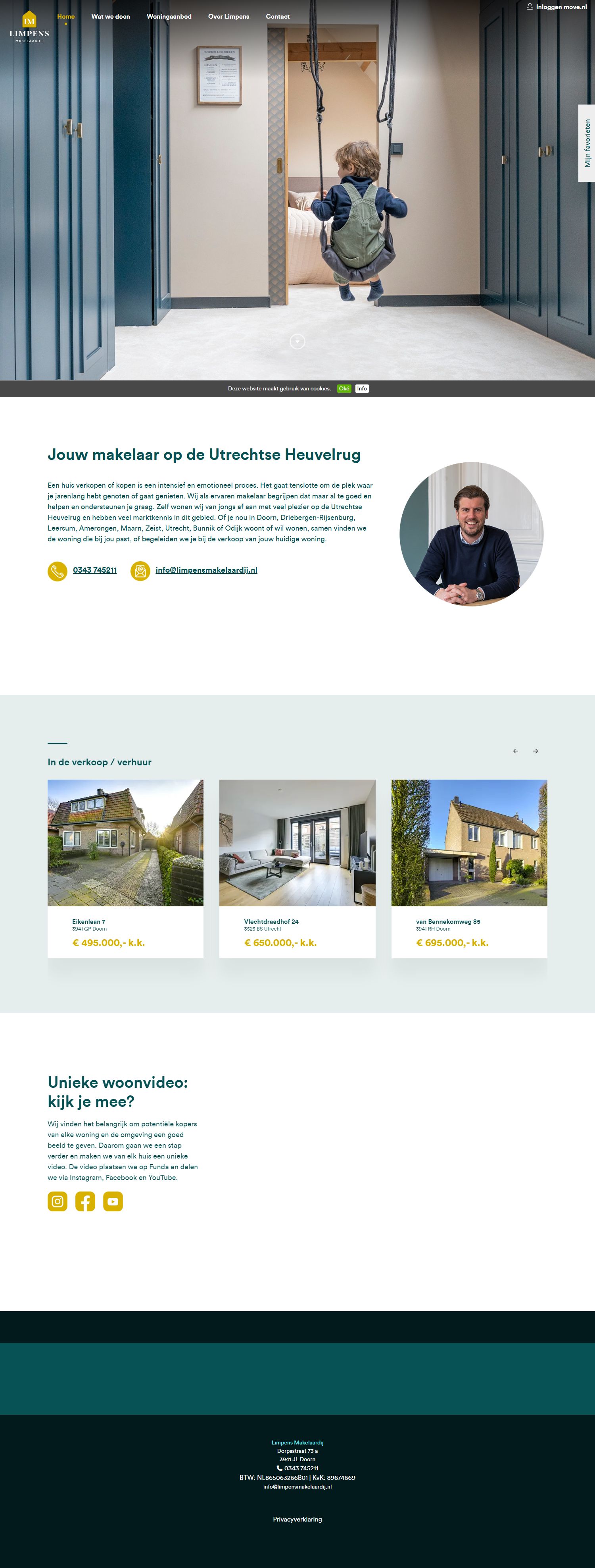 Screenshot van de website van www.limpensmakelaardij.nl