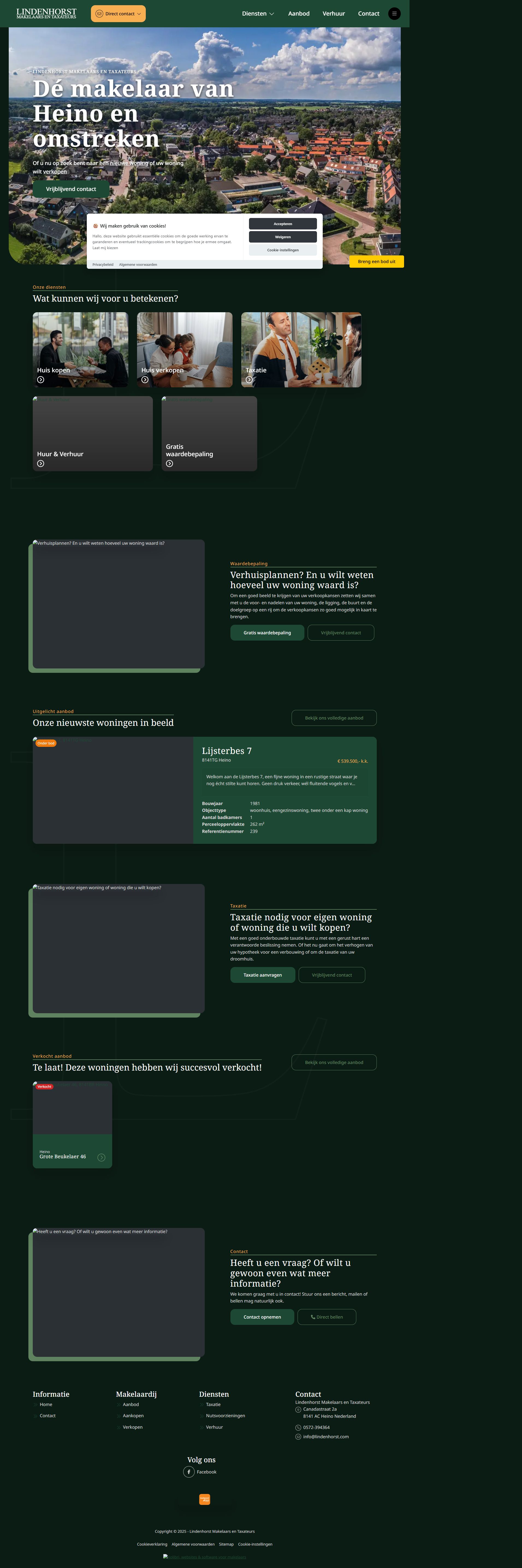 Screenshot of the website of www.lindenhorst.com