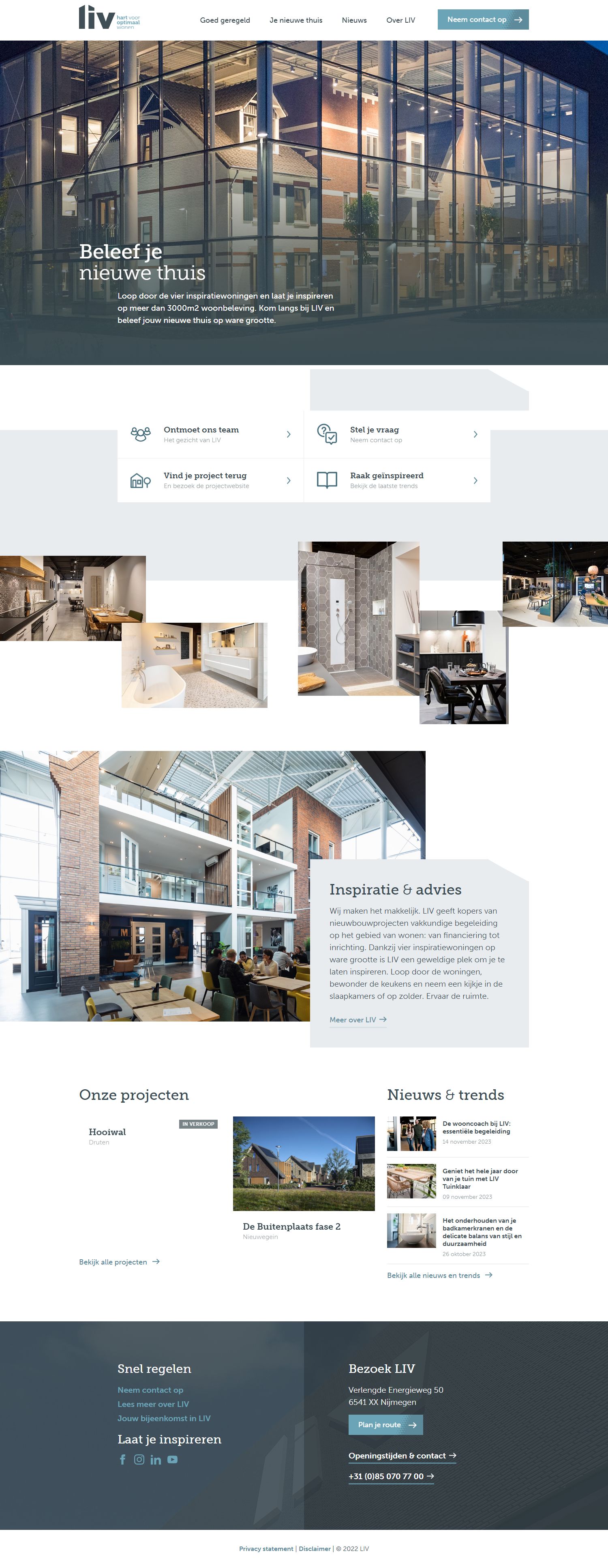 Screenshot van de website van www.livwonen.nl