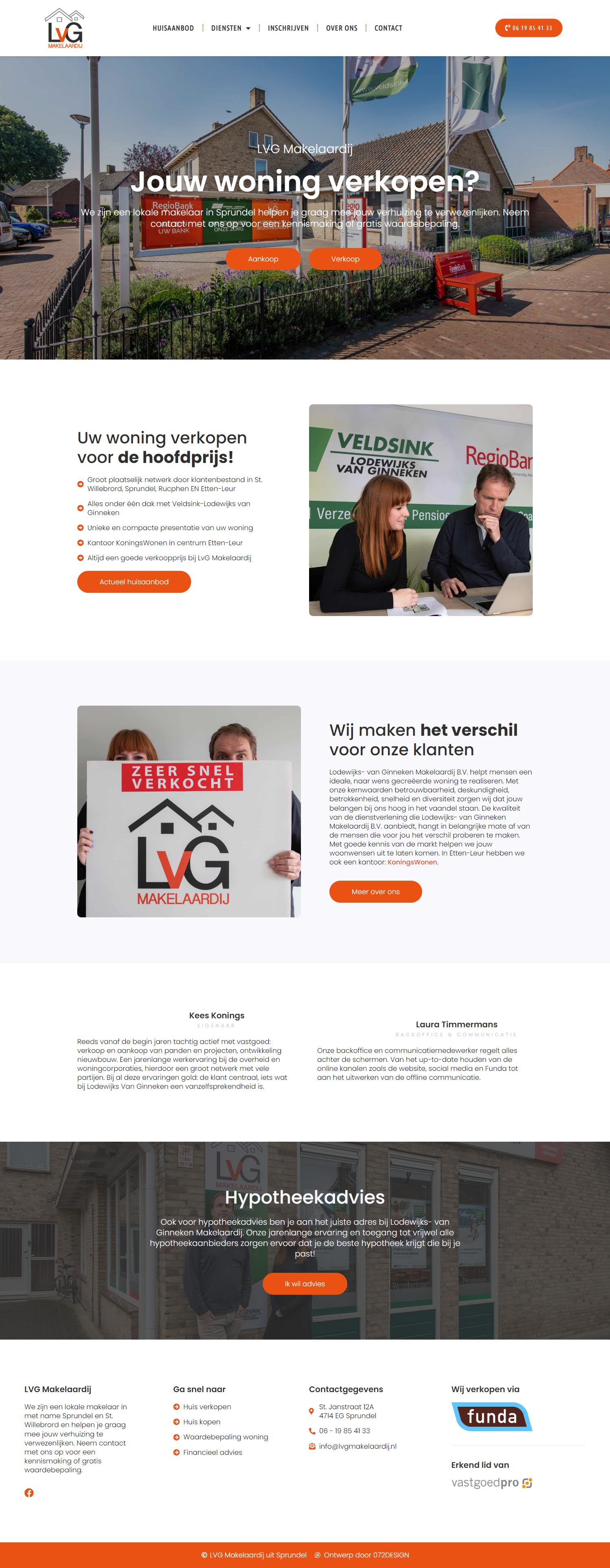 Screenshot van de website van www.lvgmakelaardij.nl