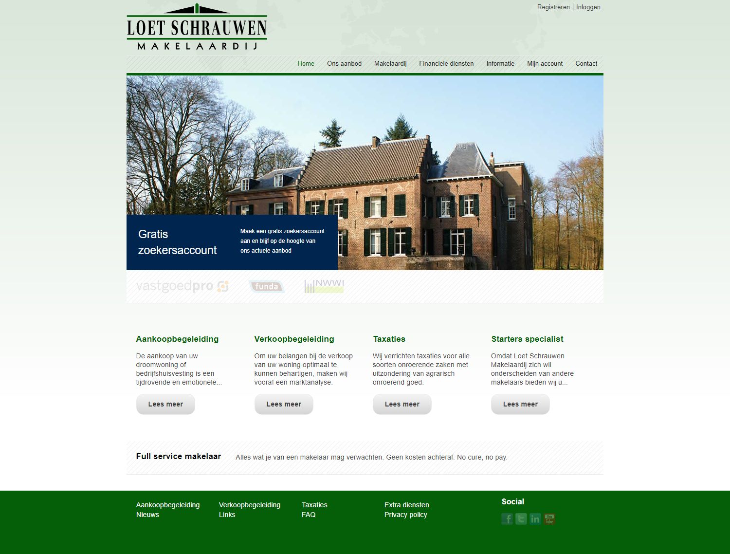 Screenshot van de website van www.makelaardij-lschrauwen.nl