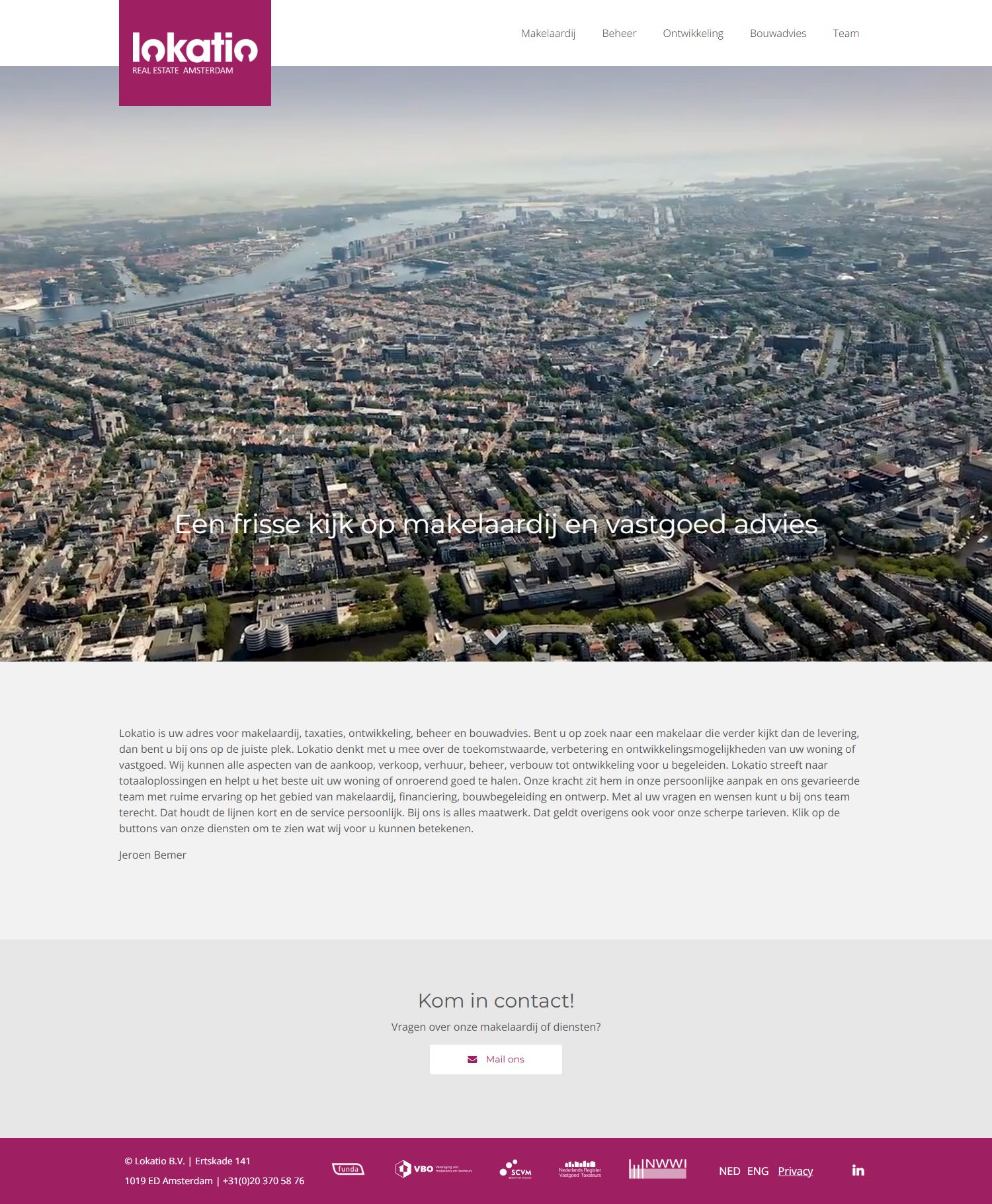 Team foto van Lokatio Real Estate Amsterdam