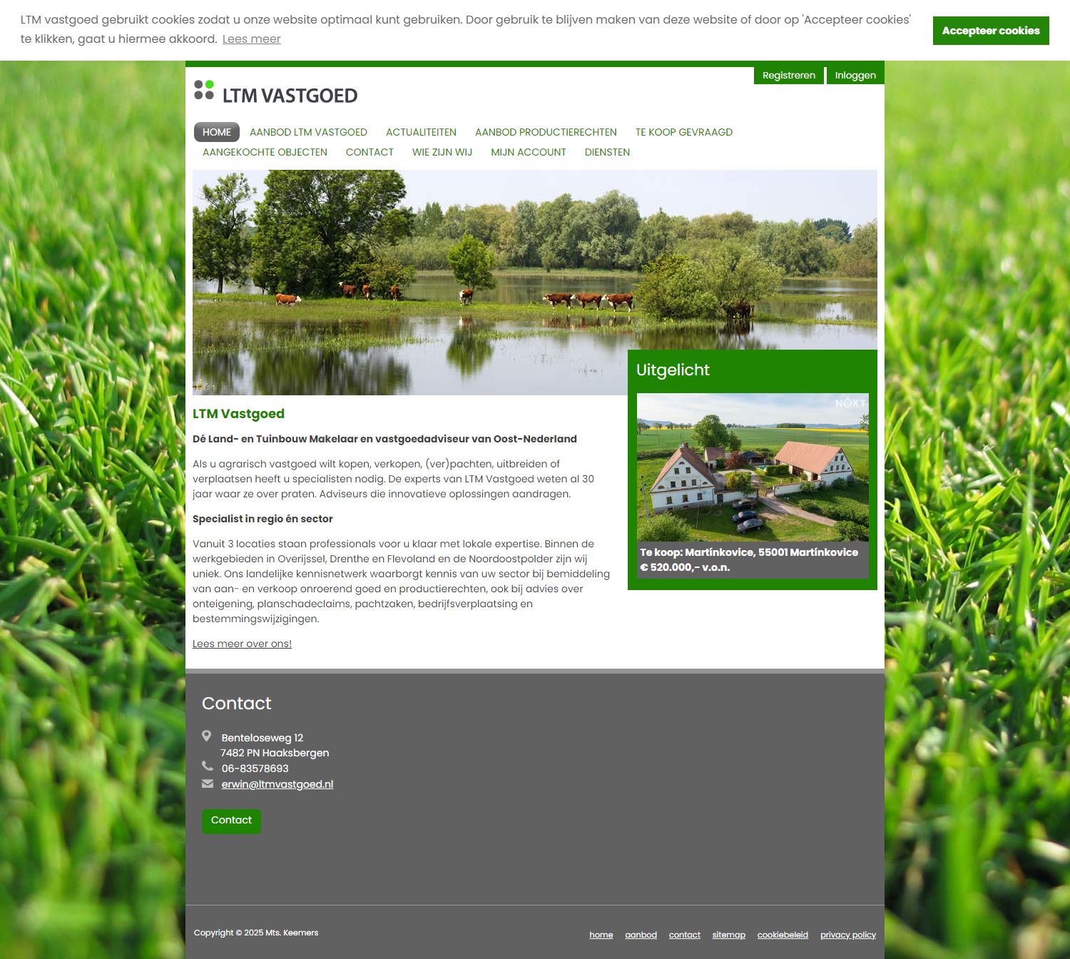 Screenshot van de website van www.ltmvastgoed.nl