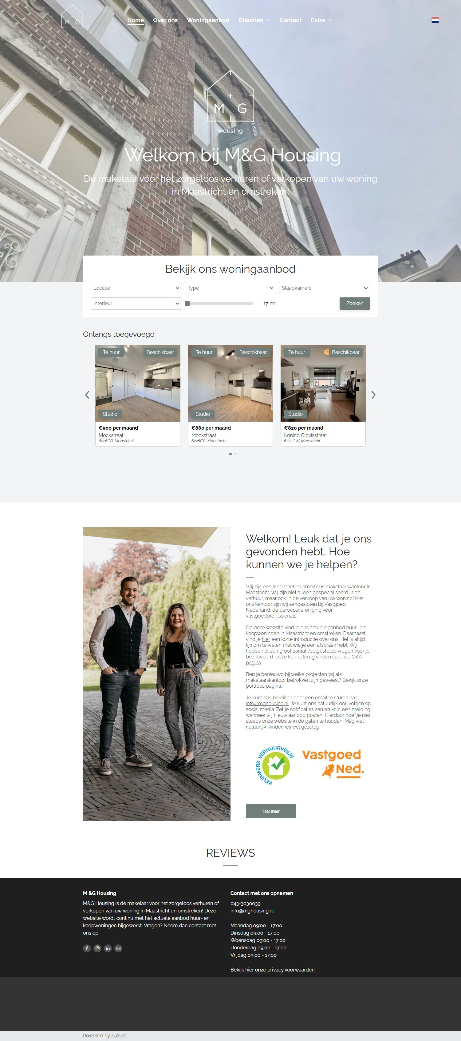 Capture d'écran du site web de www.mghousing.nl