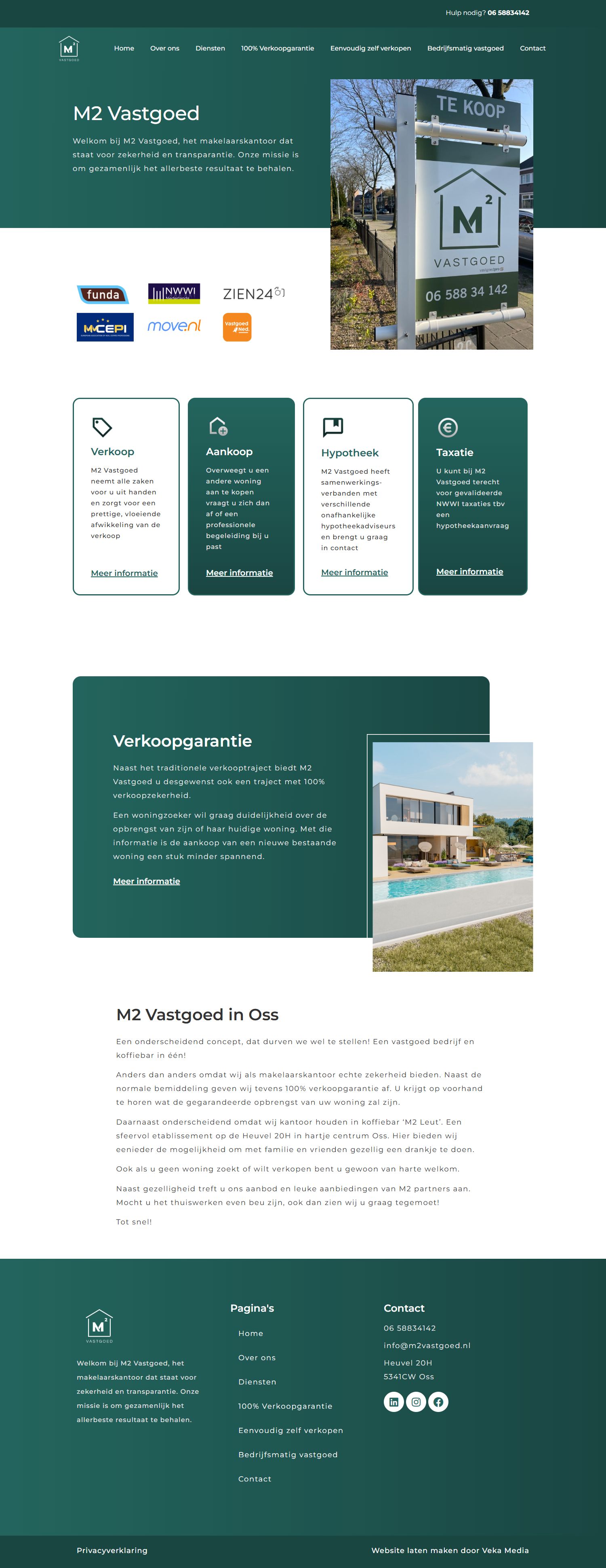 Screenshot of the website of www.m2vastgoed.nl