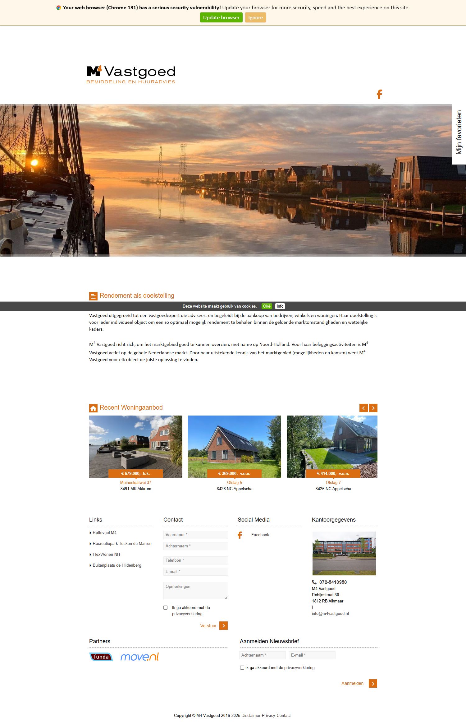 Screenshot of the website of www.m4vastgoed.nl