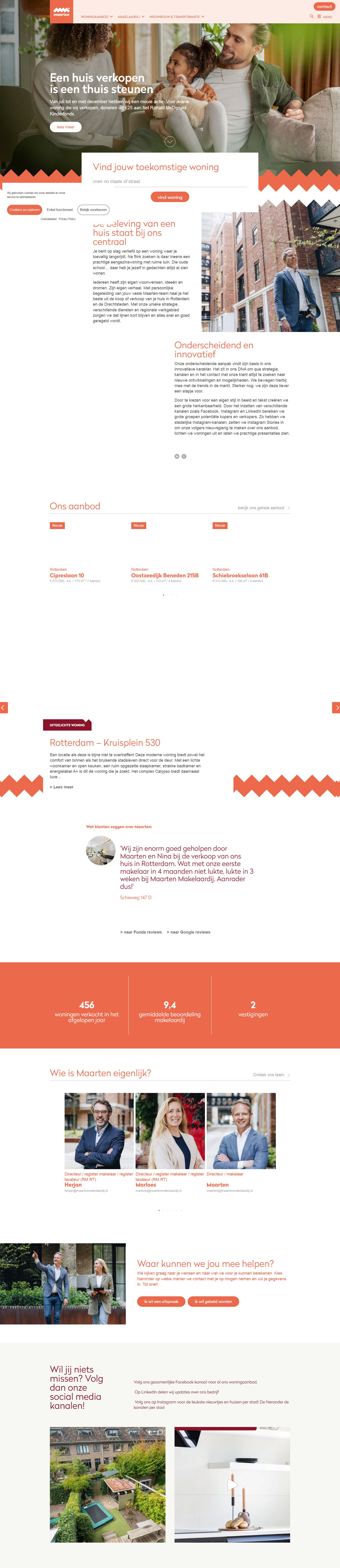 Screenshot van de website van www.maartenmakelaardij.nl