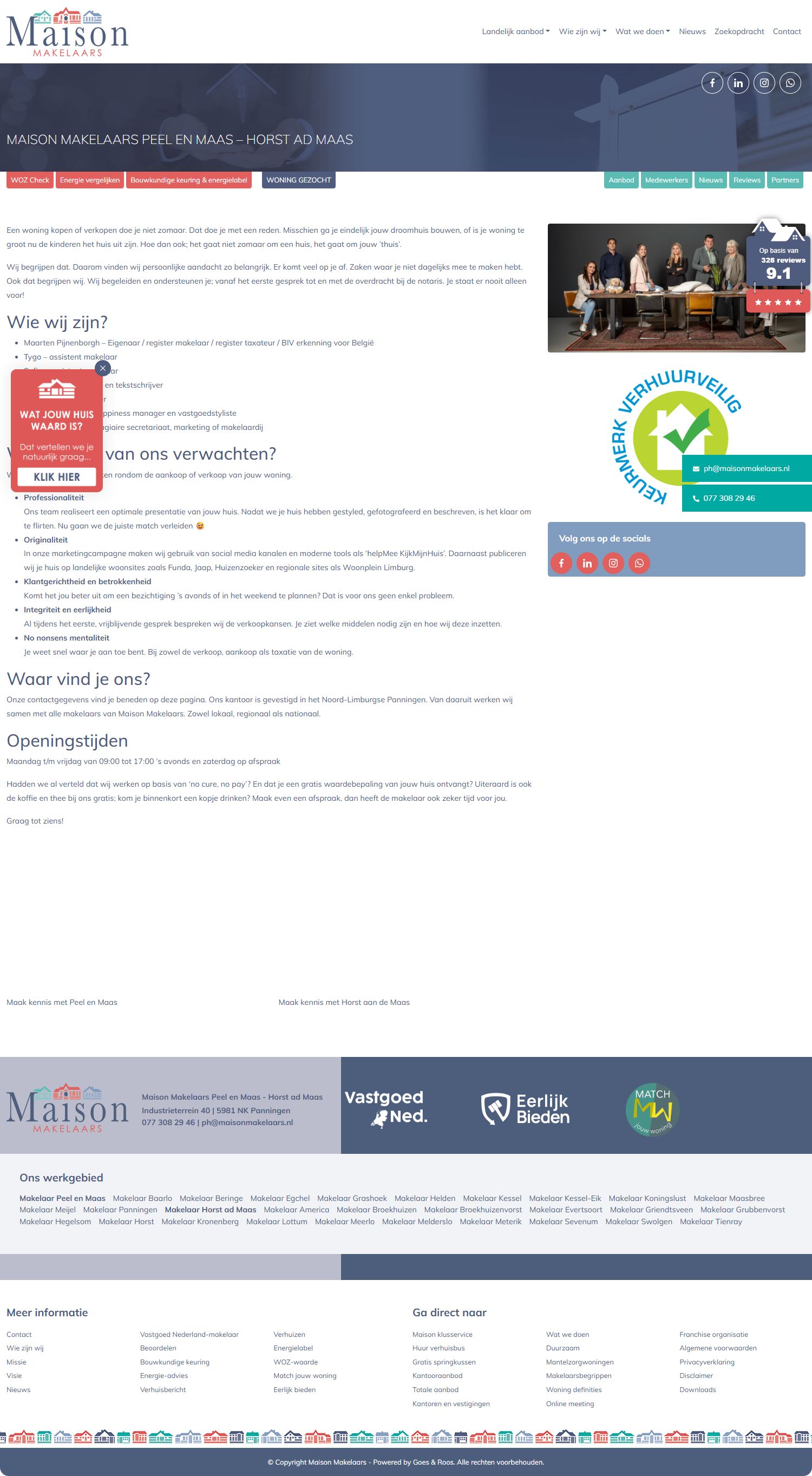 Screenshot of the website of www.maisonmakelaars.nl