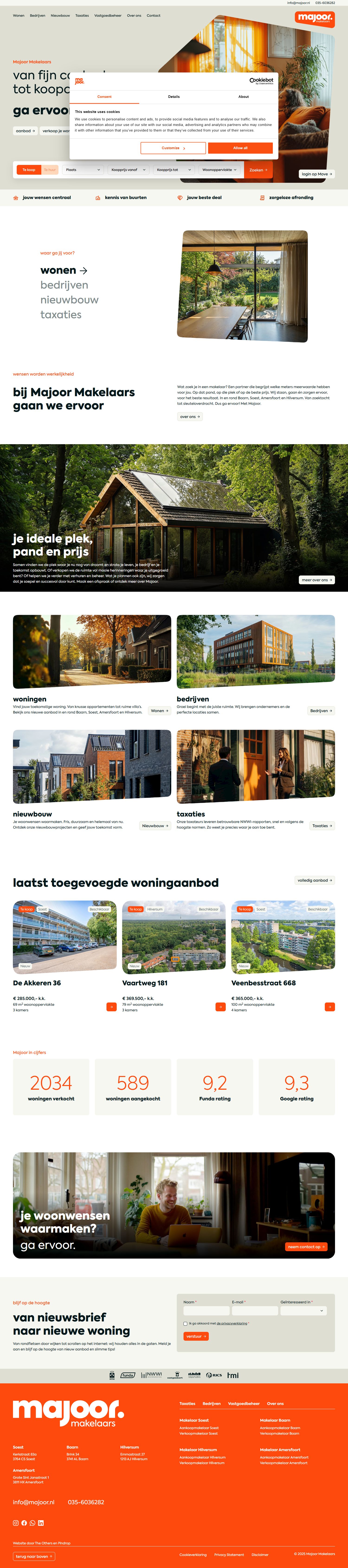 Screenshot der Website von majoor.nl