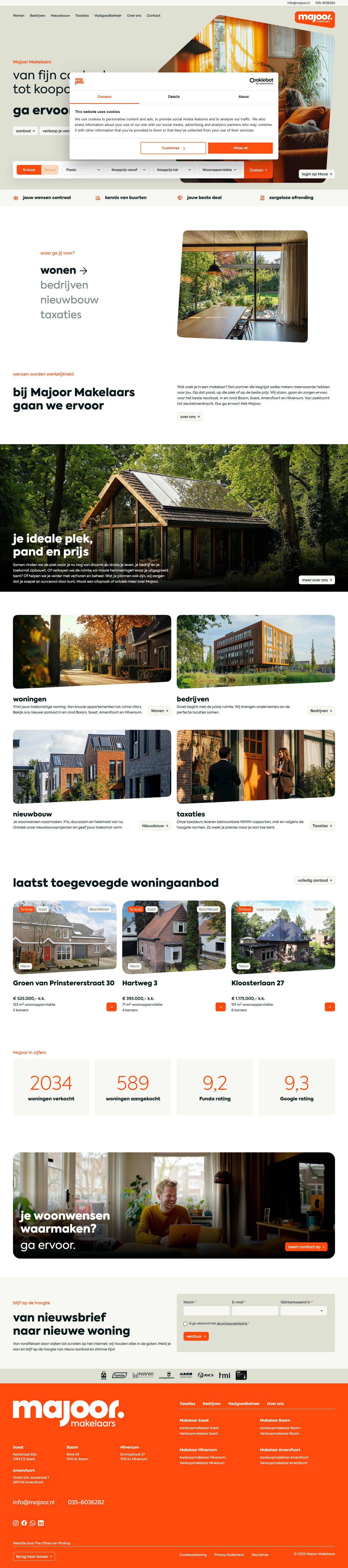 Capture d'écran du site web de www.majoor.nl