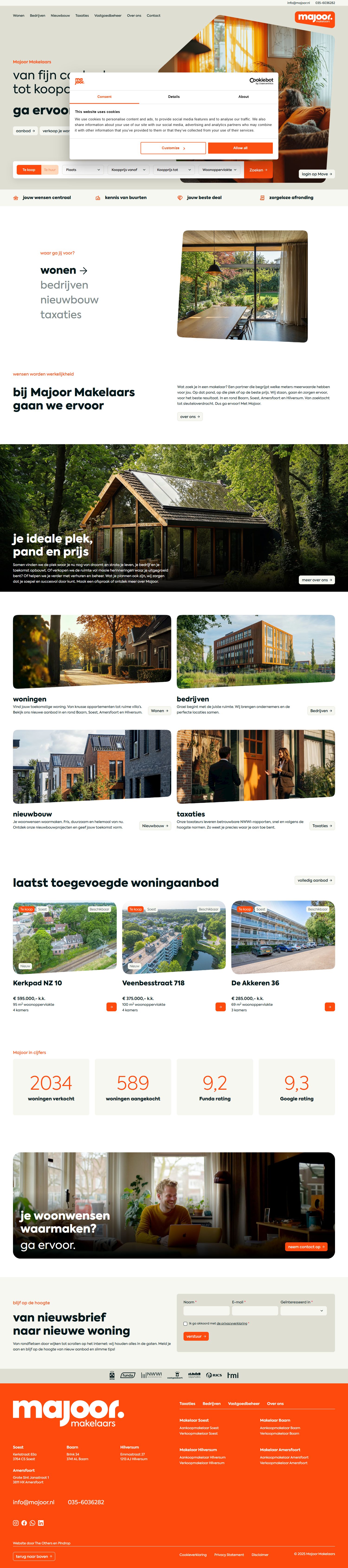 Screenshot der Website von www.majoor.nl