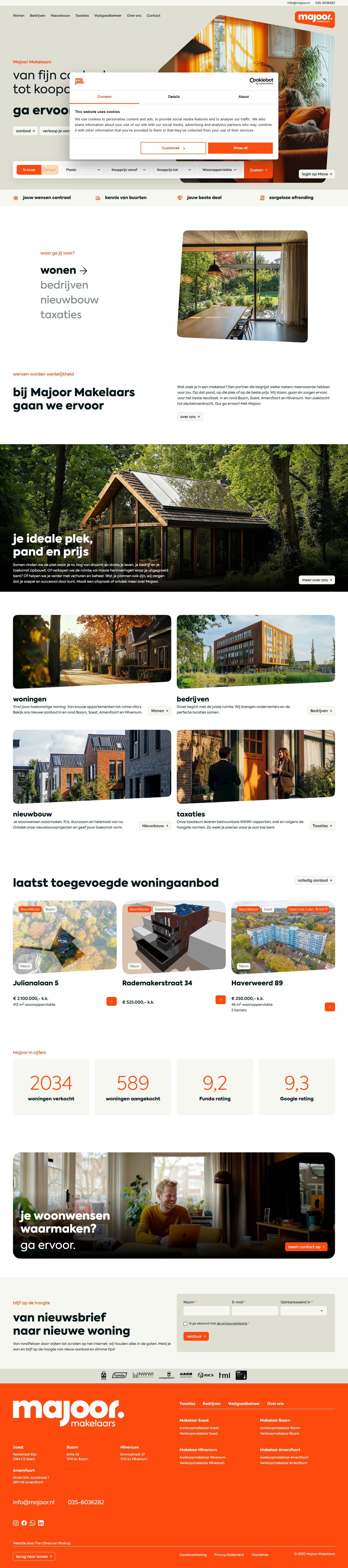 Capture d'écran du site web de www.majoor.nl