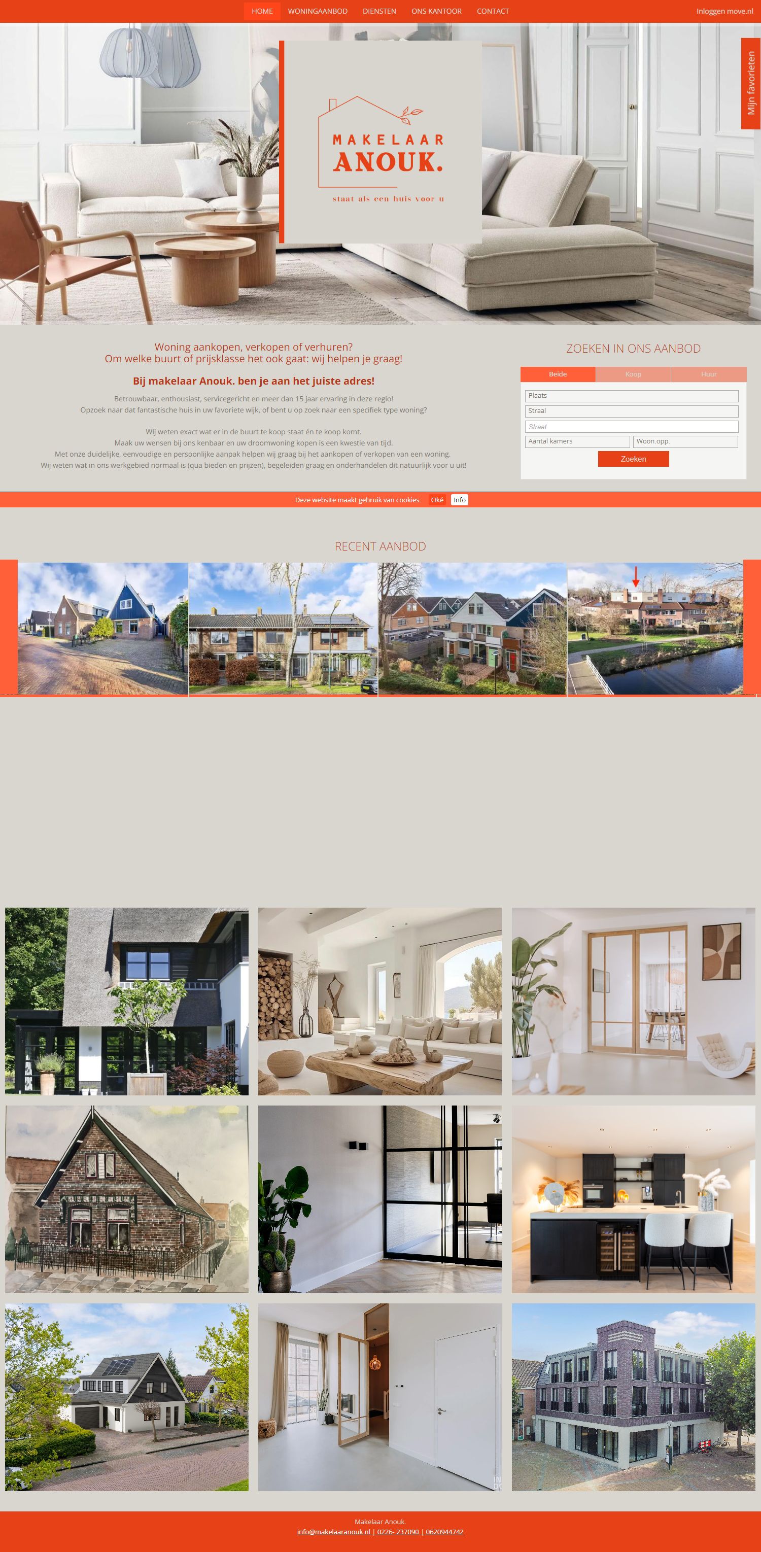 Screenshot van de website van www.makelaaranouk.nl