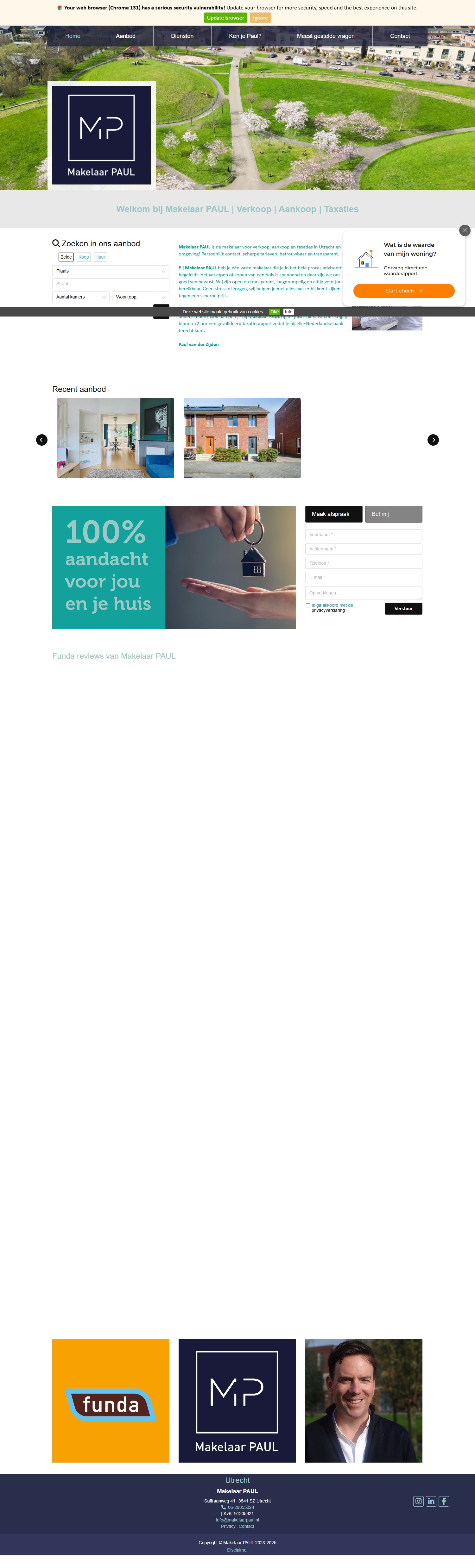 Capture d'écran du site web de www.makelaarpaul.nl