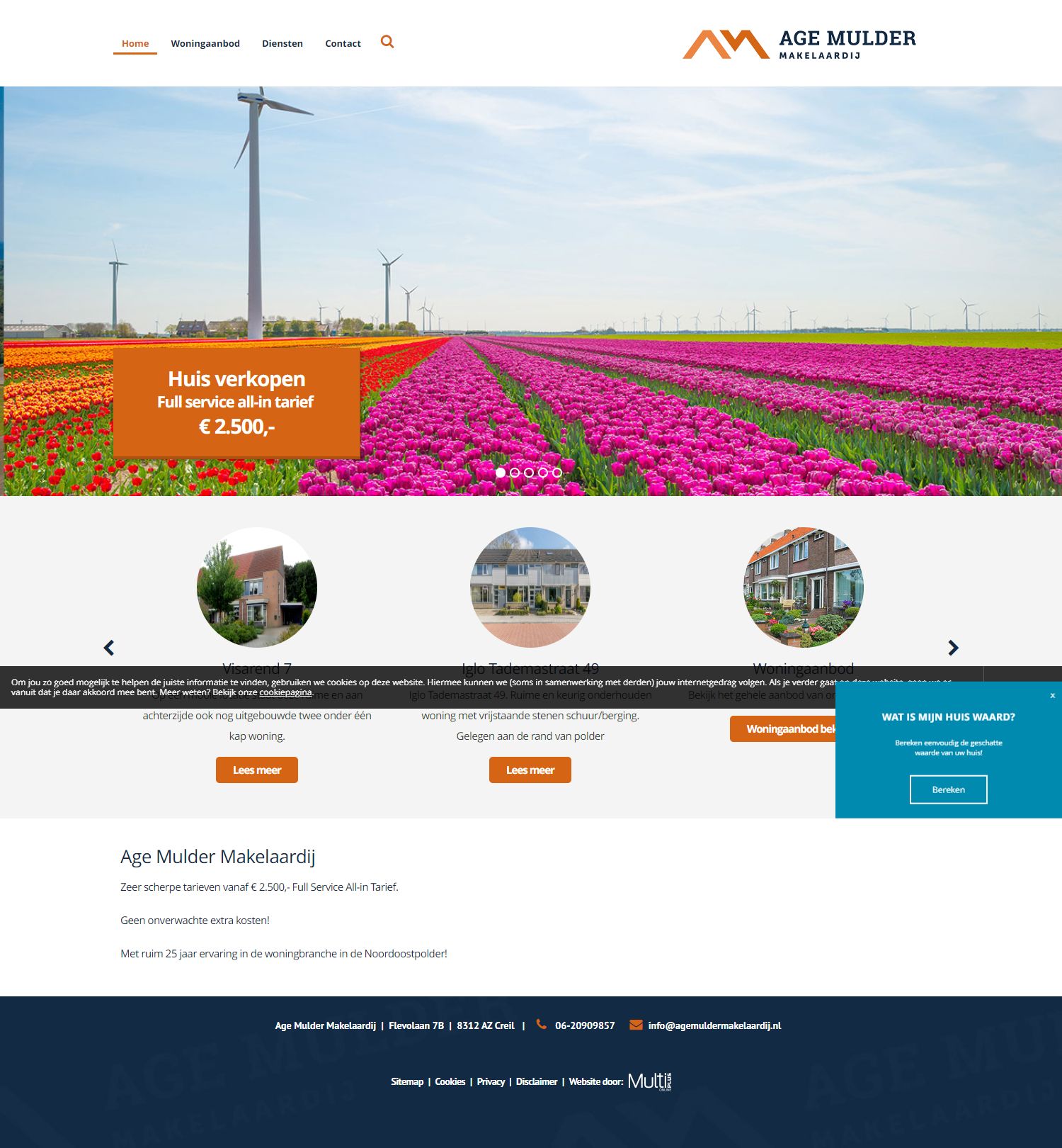 Screenshot van de website van www.agemuldermakelaardij.nl