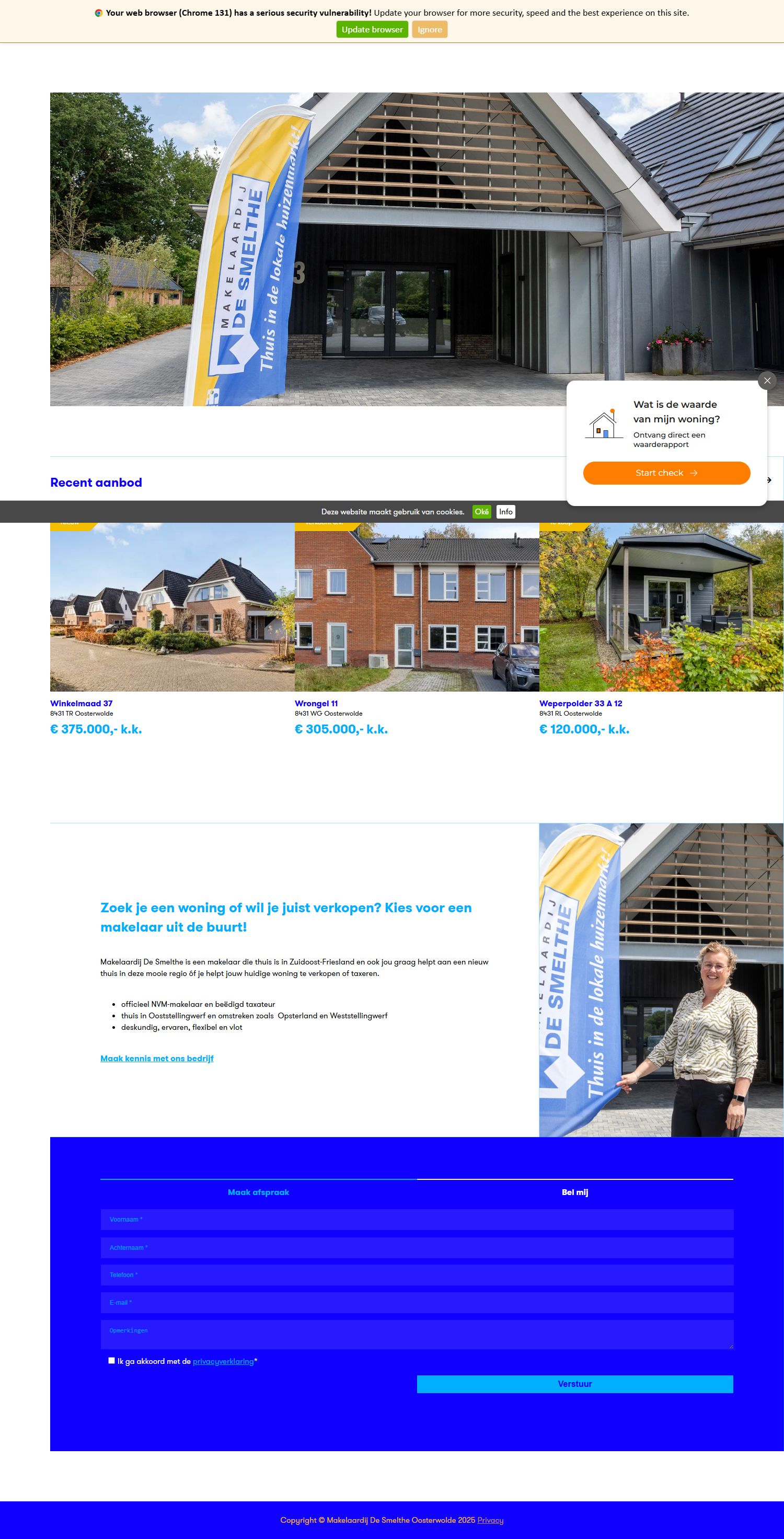 Screenshot of the website of www.desmelthe.nl