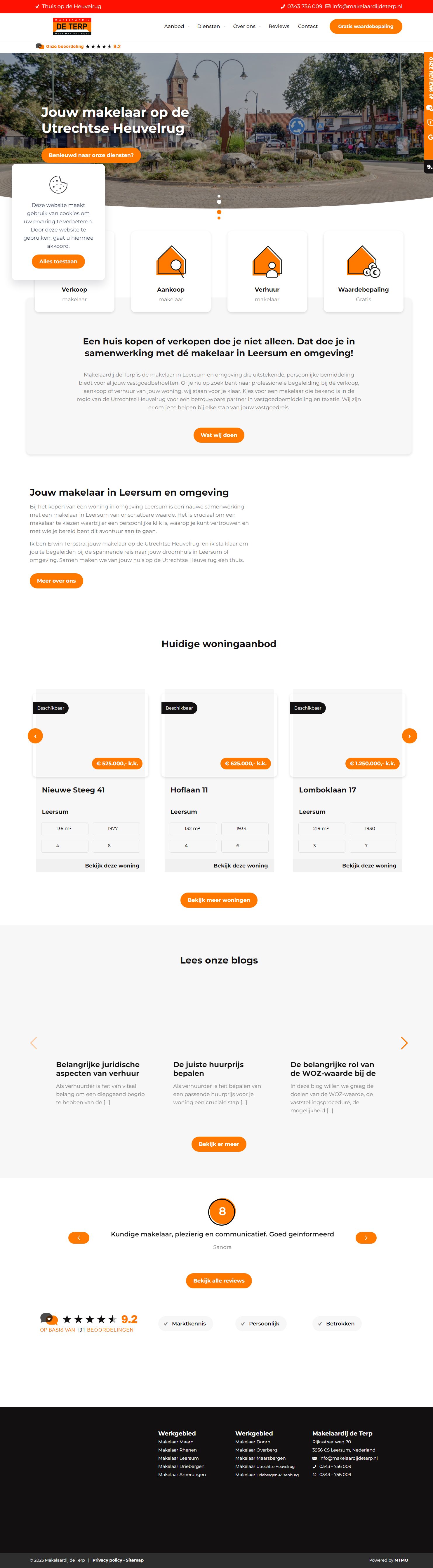 Screenshot van de website van www.makelaardijdeterp.nl