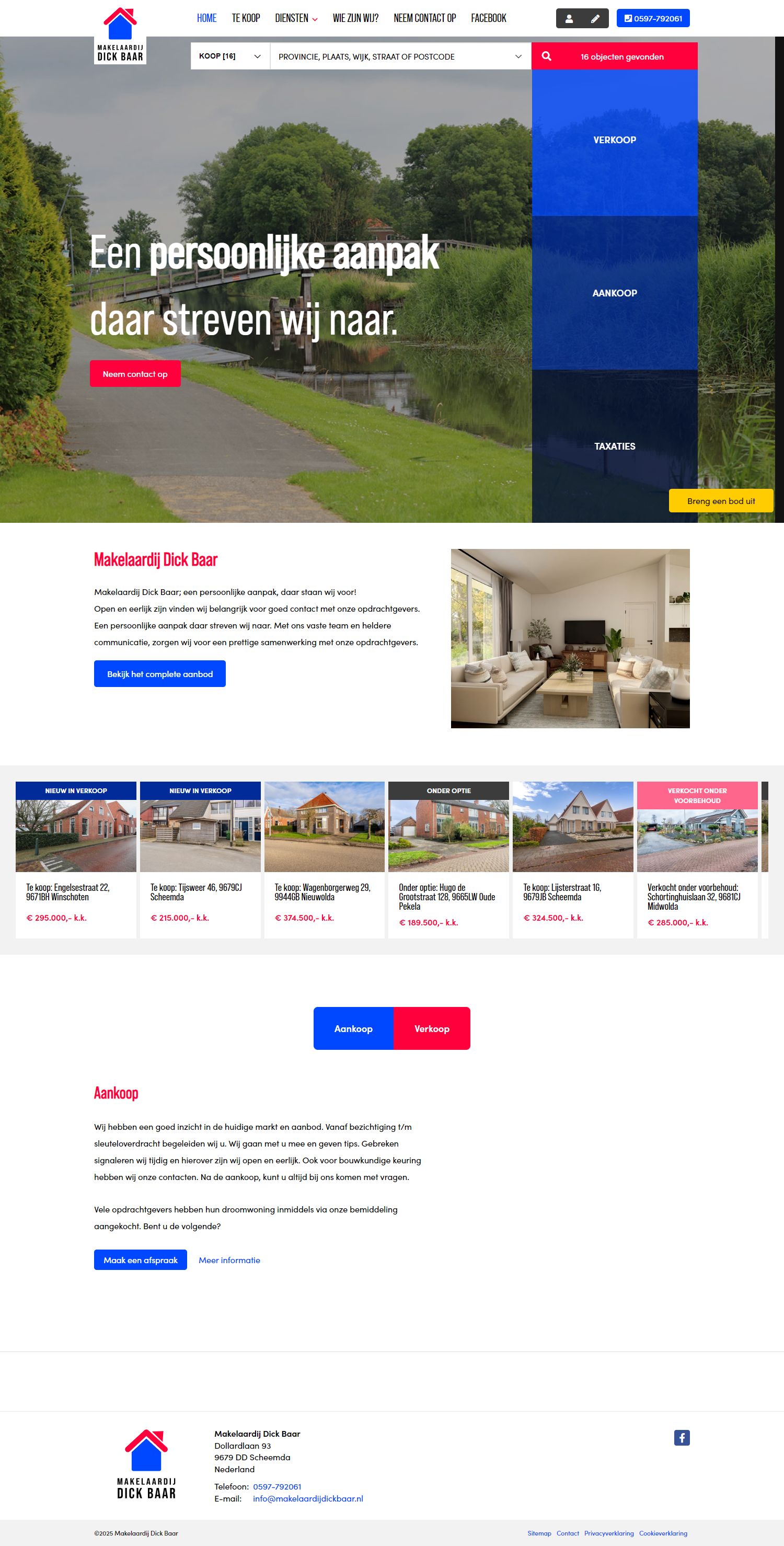 Screenshot van de website van www.makelaardijdickbaar.nl