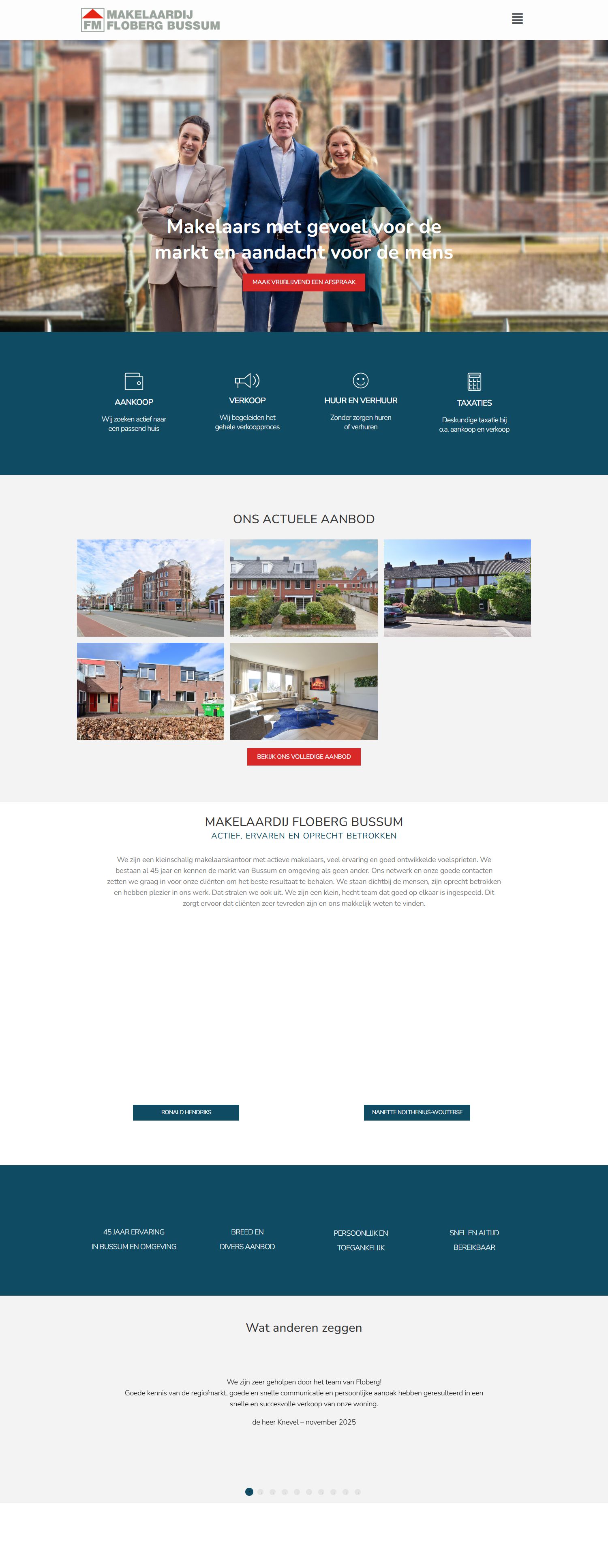 Screenshot van de website van www.flobergbussum.nl