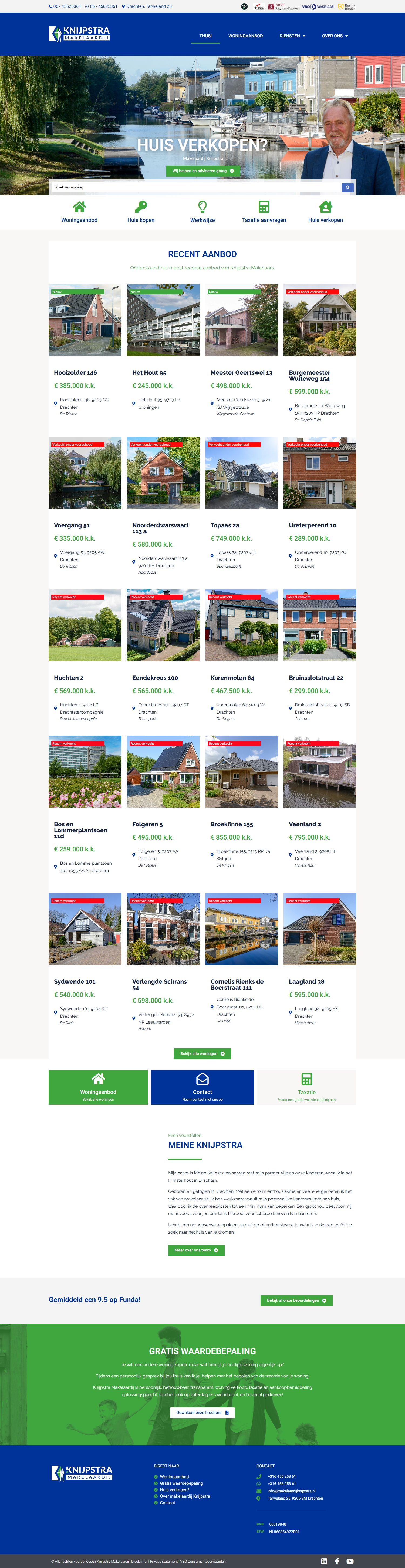 Screenshot der Website von www.makelaardijknijpstra.nl