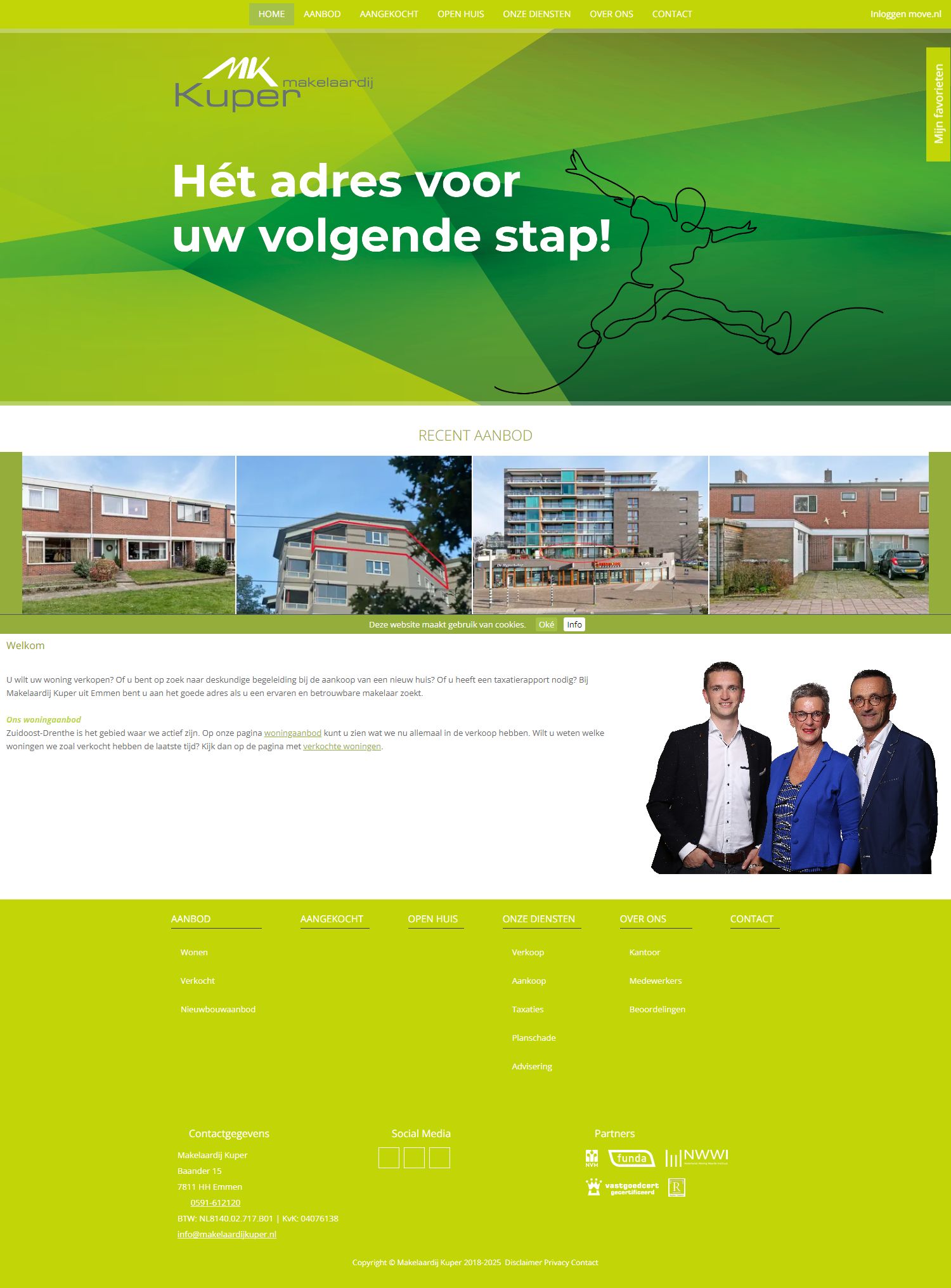 Screenshot van de website van www.makelaardijkuper.nl