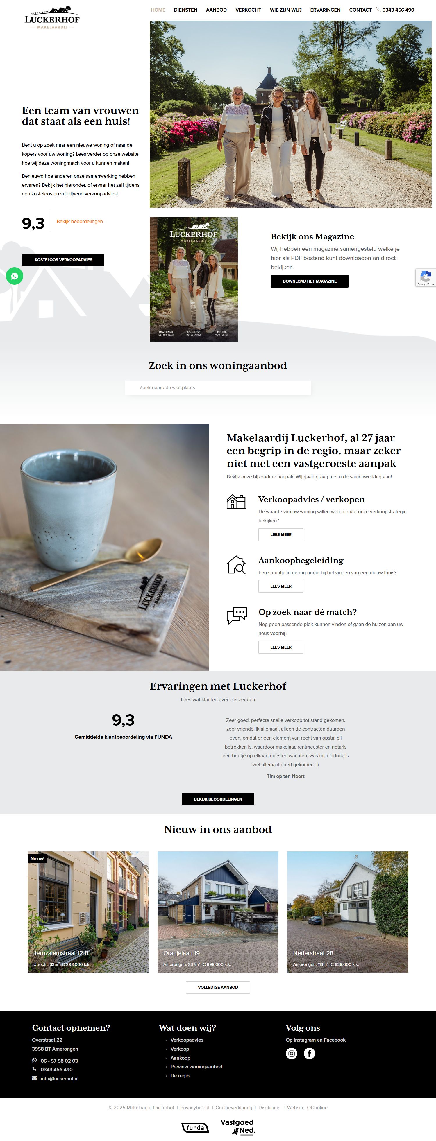 Screenshot of the website of www.luckerhof.nl