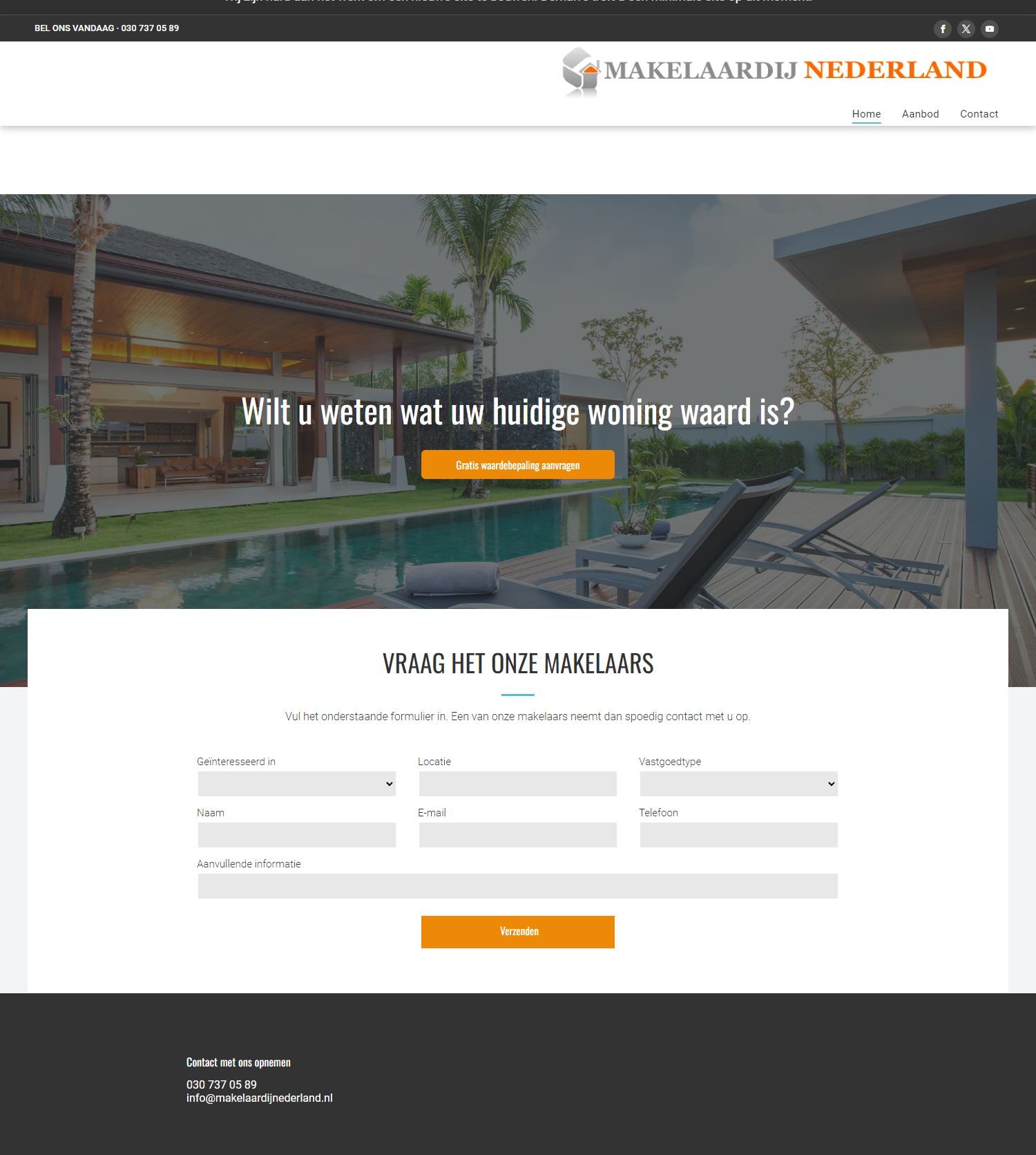 Screenshot van de website van www.makelaardijnederland.nl