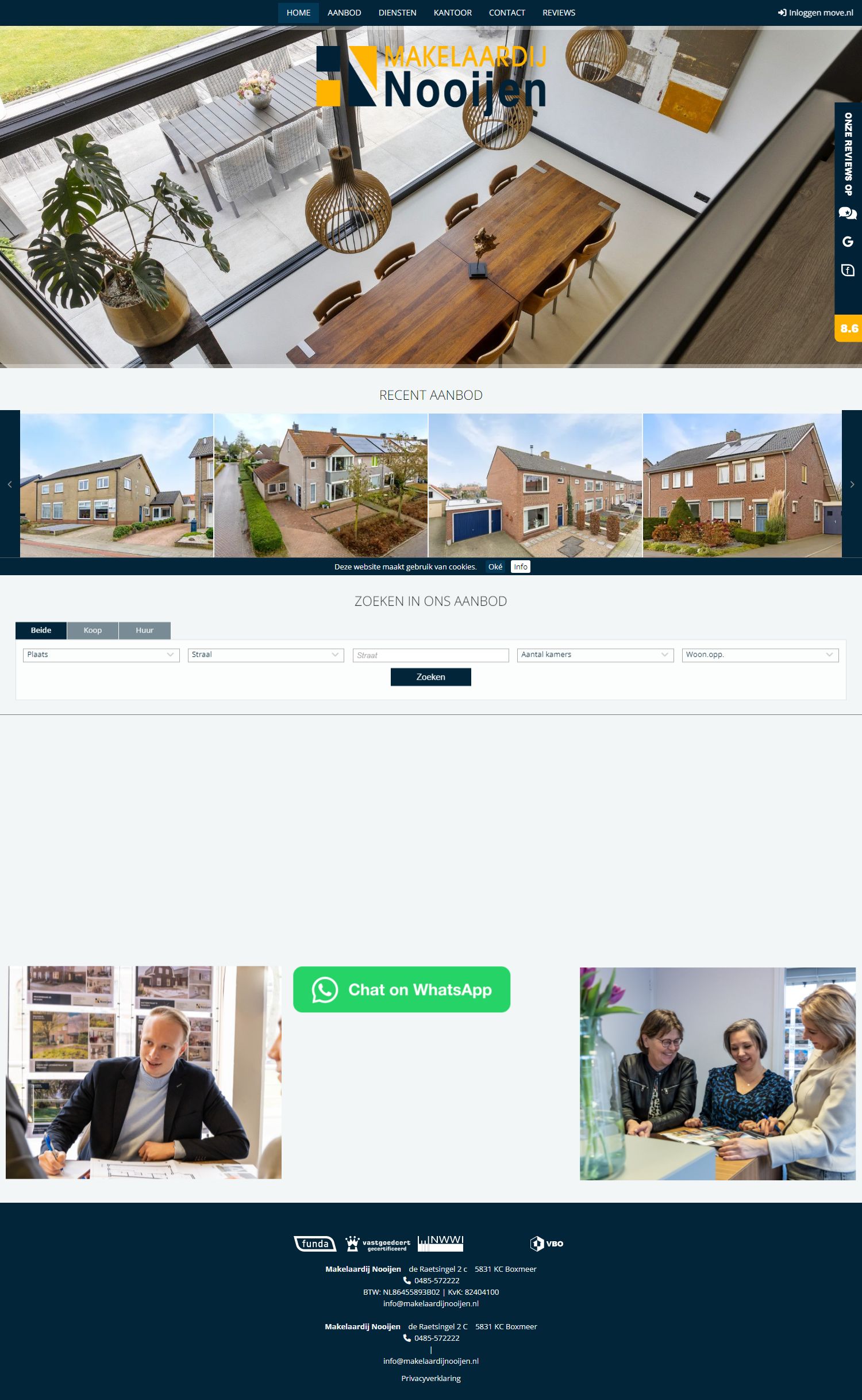 Screenshot van de website van www.makelaardijnooijen.nl
