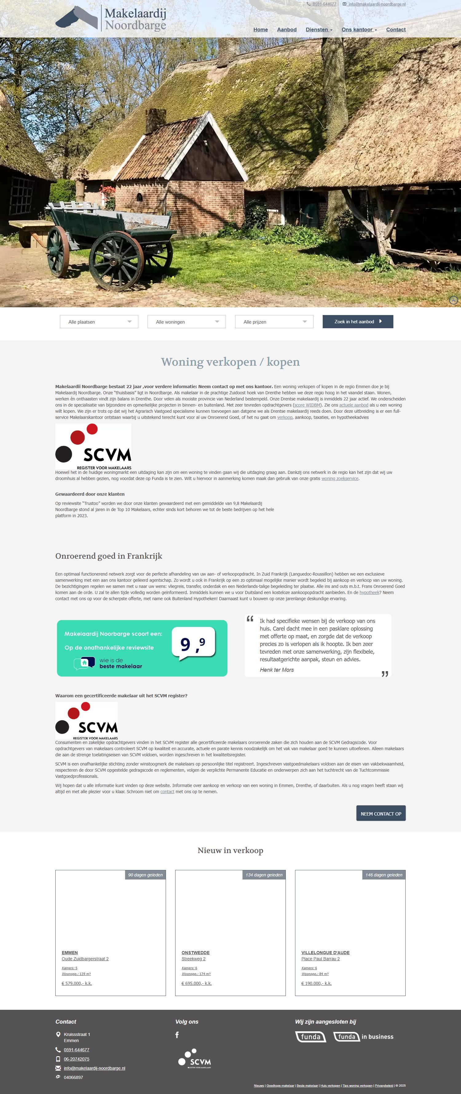 Screenshot der Website von www.makelaardij-noordbarge.nl