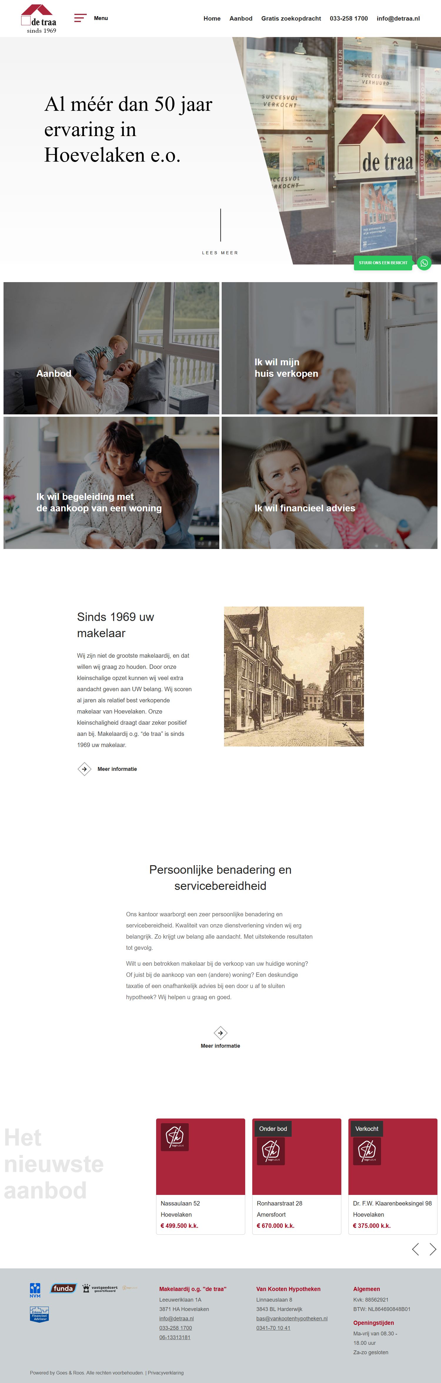 Capture d'écran du site web de www.detraa.nl