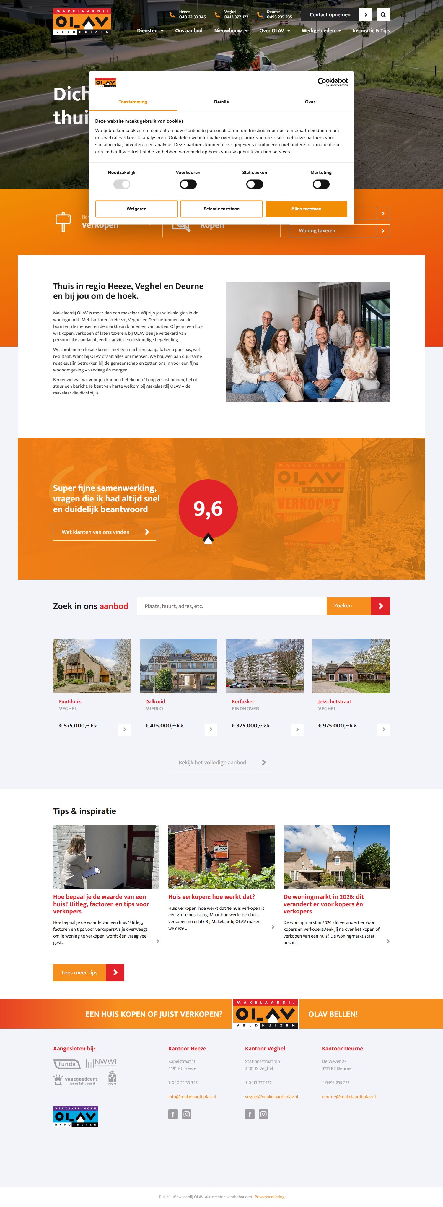 Screenshot van de website van www.makelaardijolav.nl