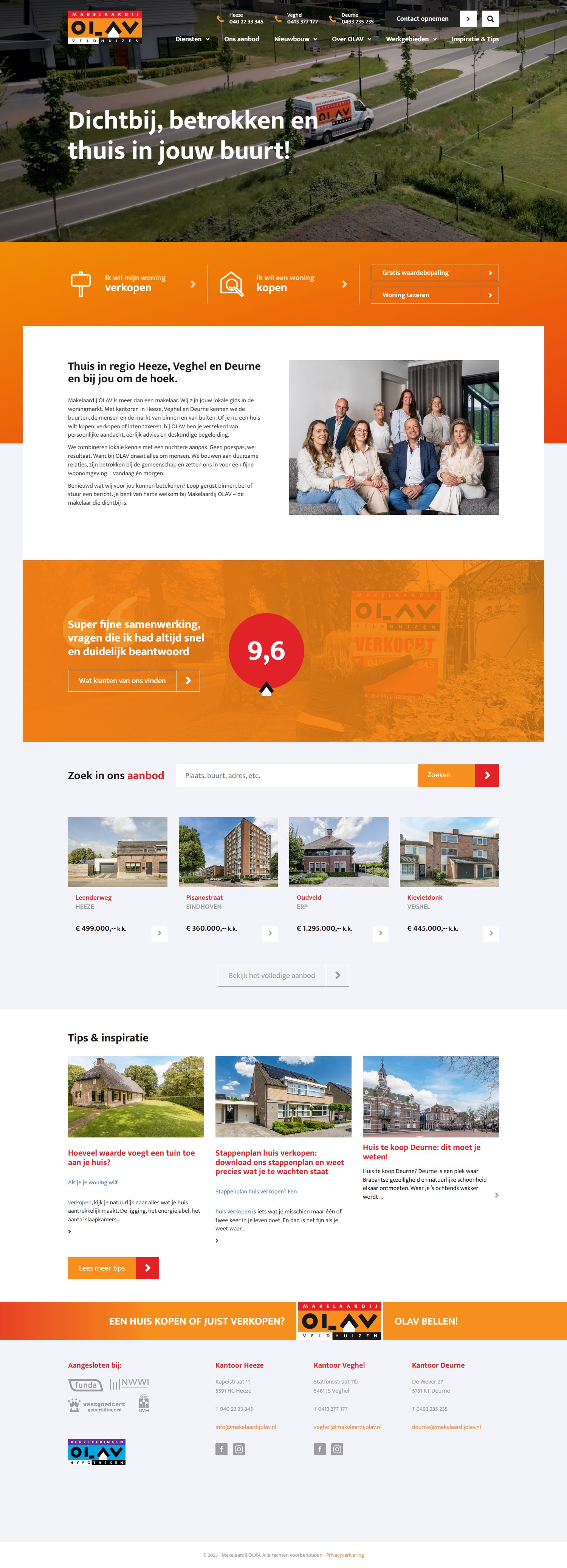 Screenshot van de website van www.makelaardijolav.nl
