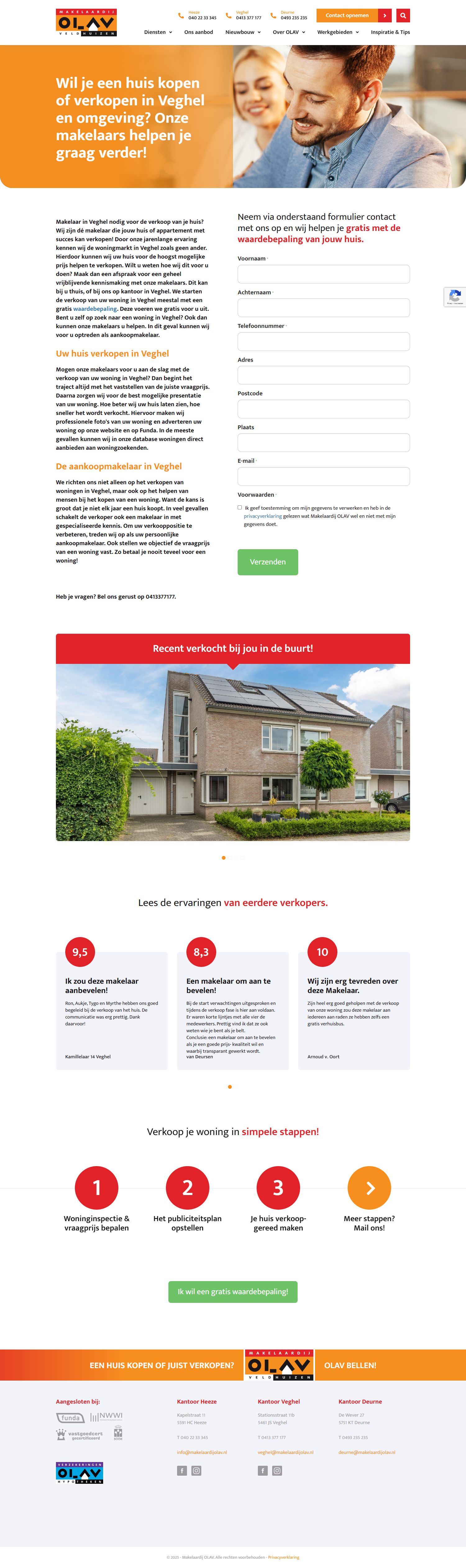 Screenshot of the website of www.makelaardijolav.nl